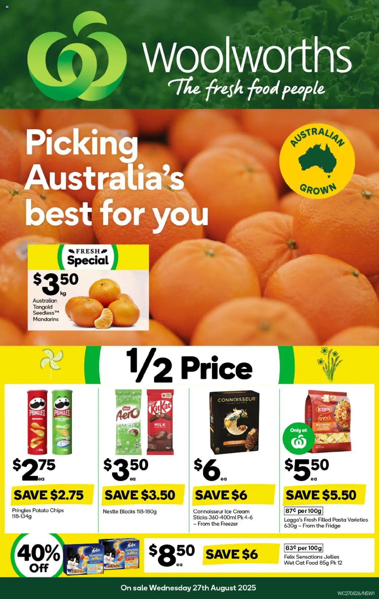 Woolworths catalogue - valid from 27.08.2025 | Page: 1 | Products: Milk, Sour cream, Cream, Ice cream