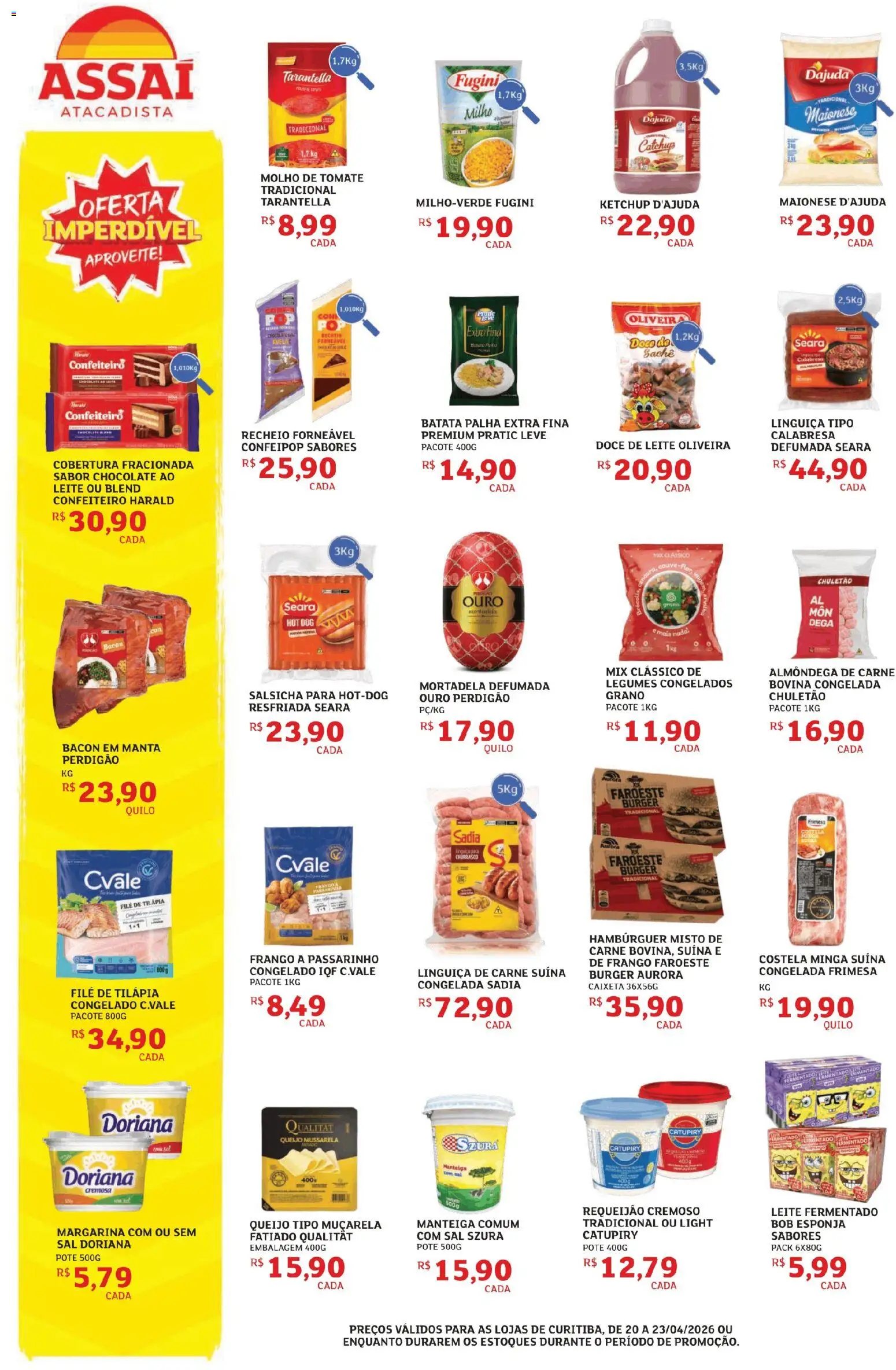 Assaí Atacadista Folheto - válido de 20.04.2026 | Página: 2 | Produtos: Queijo, Carne, Chuletão, Brócolis