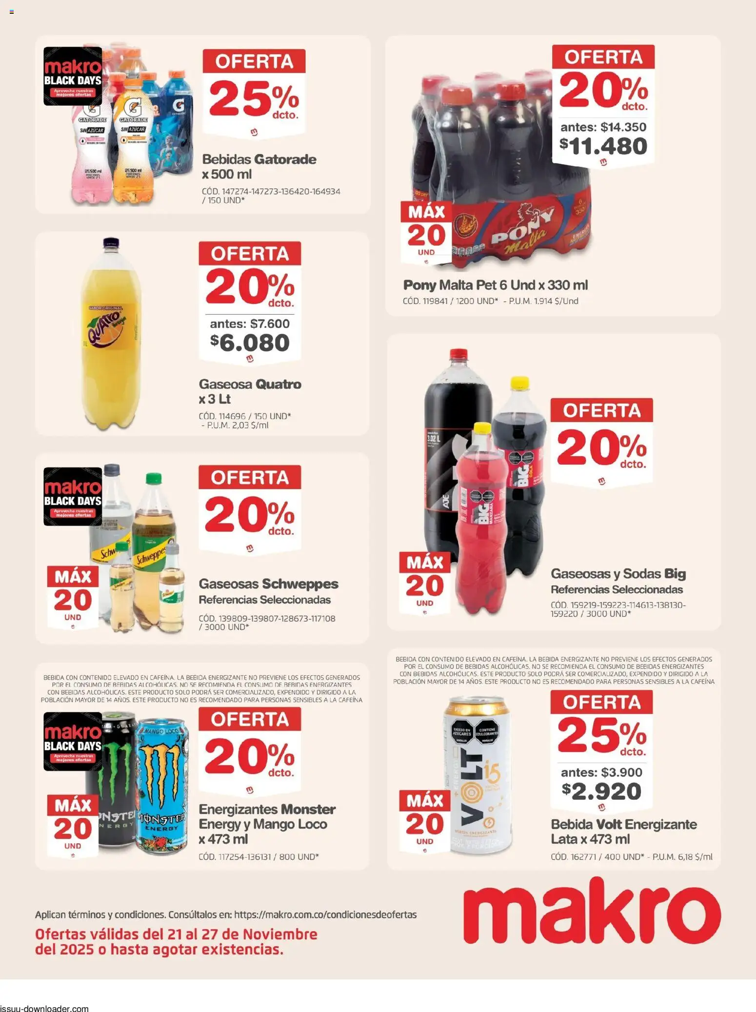 Makro revista - valida desde el 21.11.2025 | Página: 23 | Productos: Gaseosa, Azucar, Mango