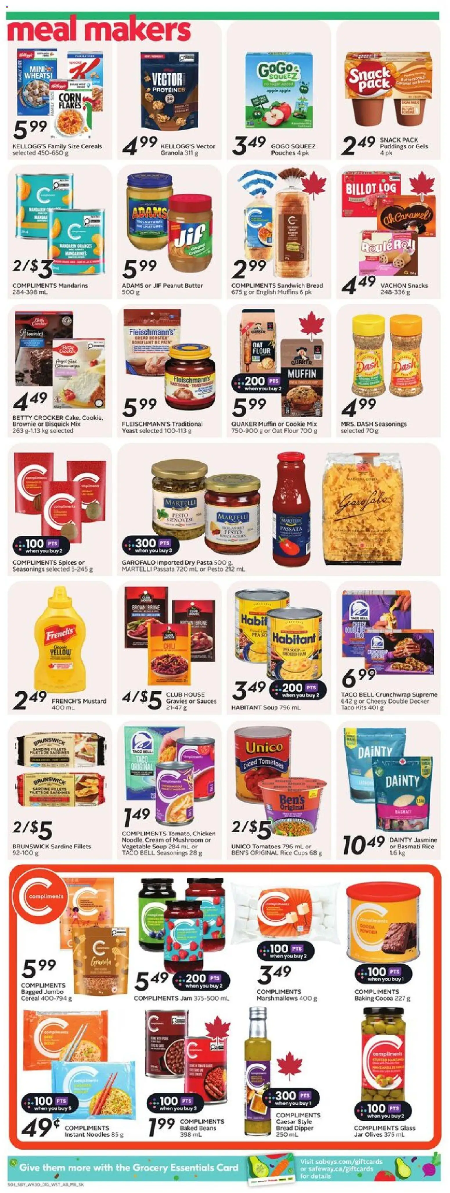 Safeway flyer valid from 20.11.2025 | Page: 11 | Products: Rice, Noodles, Cream, Bread