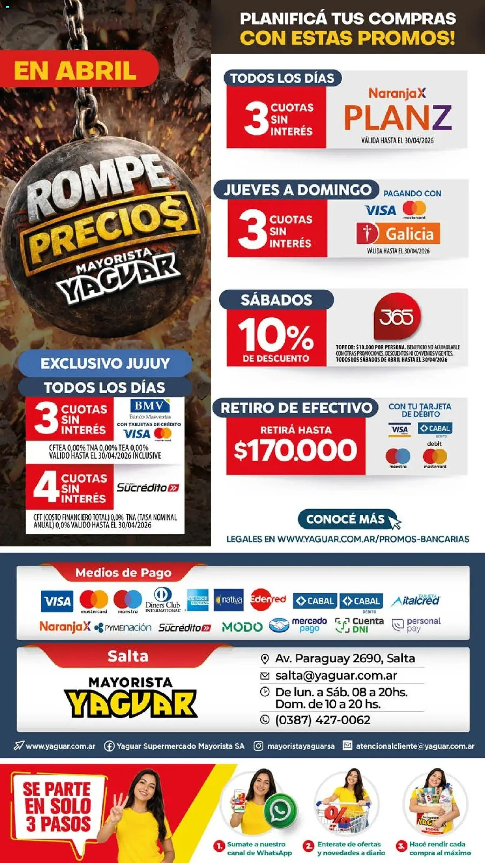 Yaguar - Oferta Semanal Salta │ válido desde el 20.04.2026 | Página: 19 | Productos: Banco