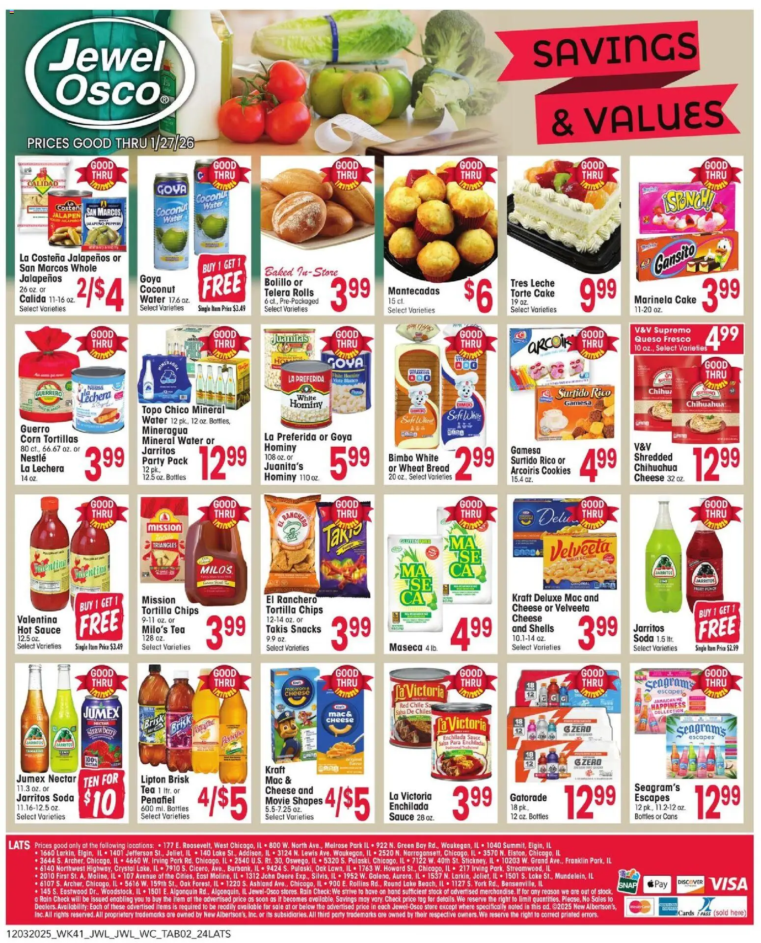 Jewel Osco Savings & Values Ad - valid from 03.12.2025 | Page: 2 | Products: Safe, Tea, Cookies, Water