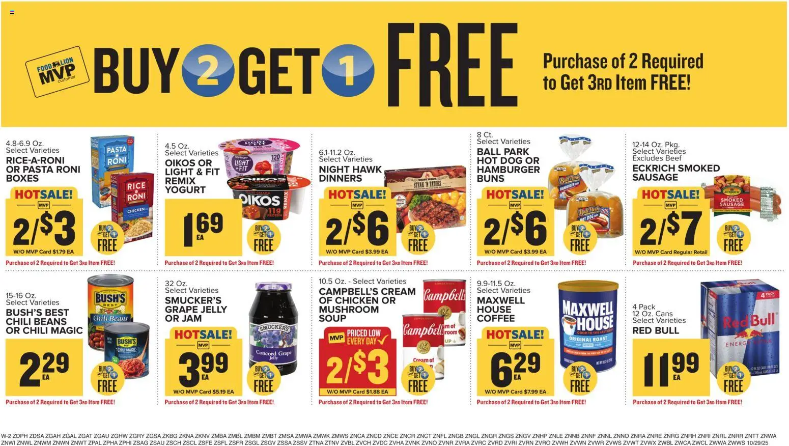 Food Lion Weekly Ad - valid from 29.10.2025 | Page: 13 | Products: Yogurt, Coffee, Cream, Sausage