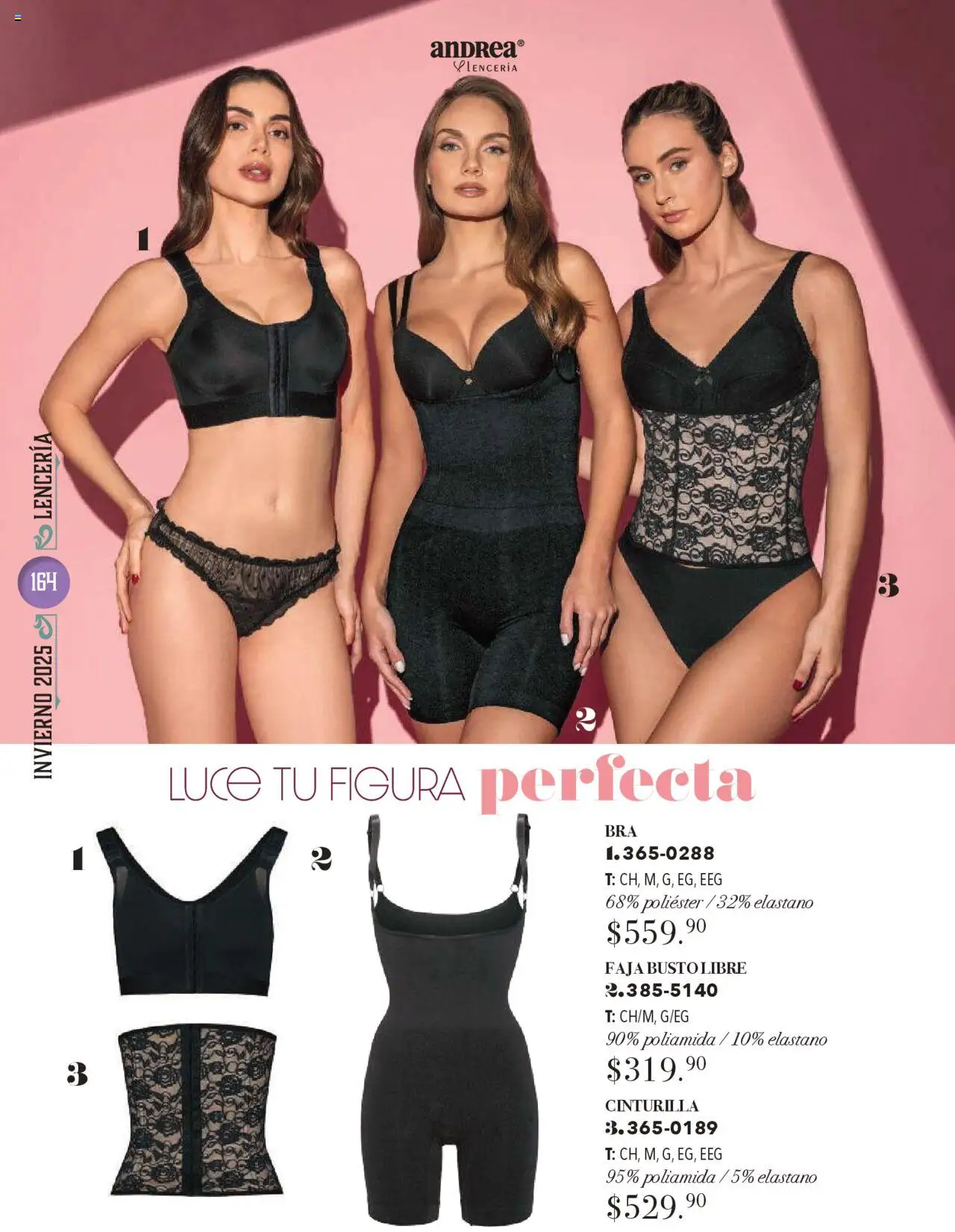 Nuevas ofertas de Andrea válidas en toda la República Mexicana desde el 13.10.2025. ¡Encuentra las mejores ofertas en Andrea - Catálogo Invierno! | Página: 164 | Productos: Lenceria, Faja