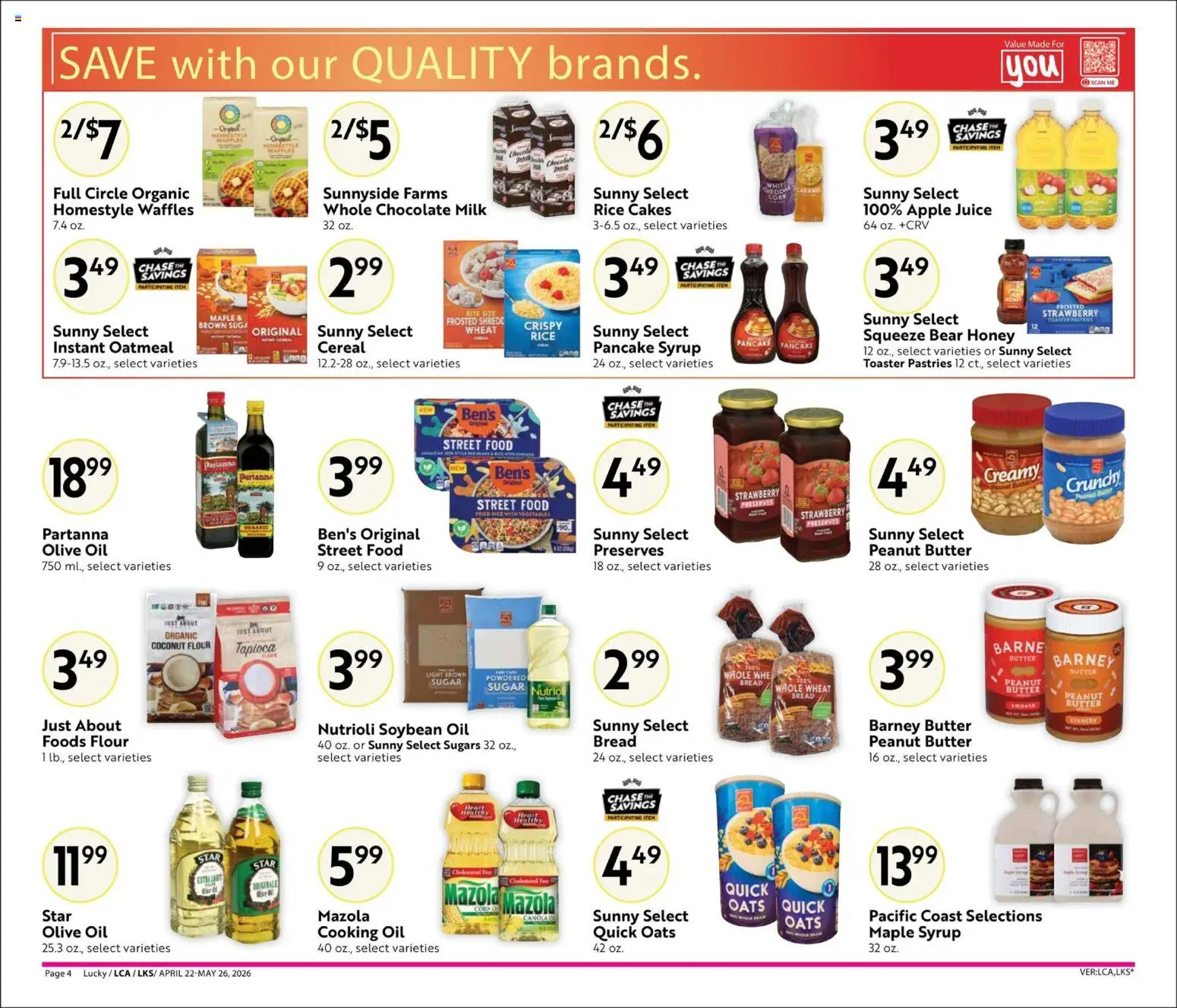 Lucky Supermarkets Big Book of Savings - valid from 22.04.2026 | Page: 4 | Products: Oil, Chocolate, Rice, Sugar
