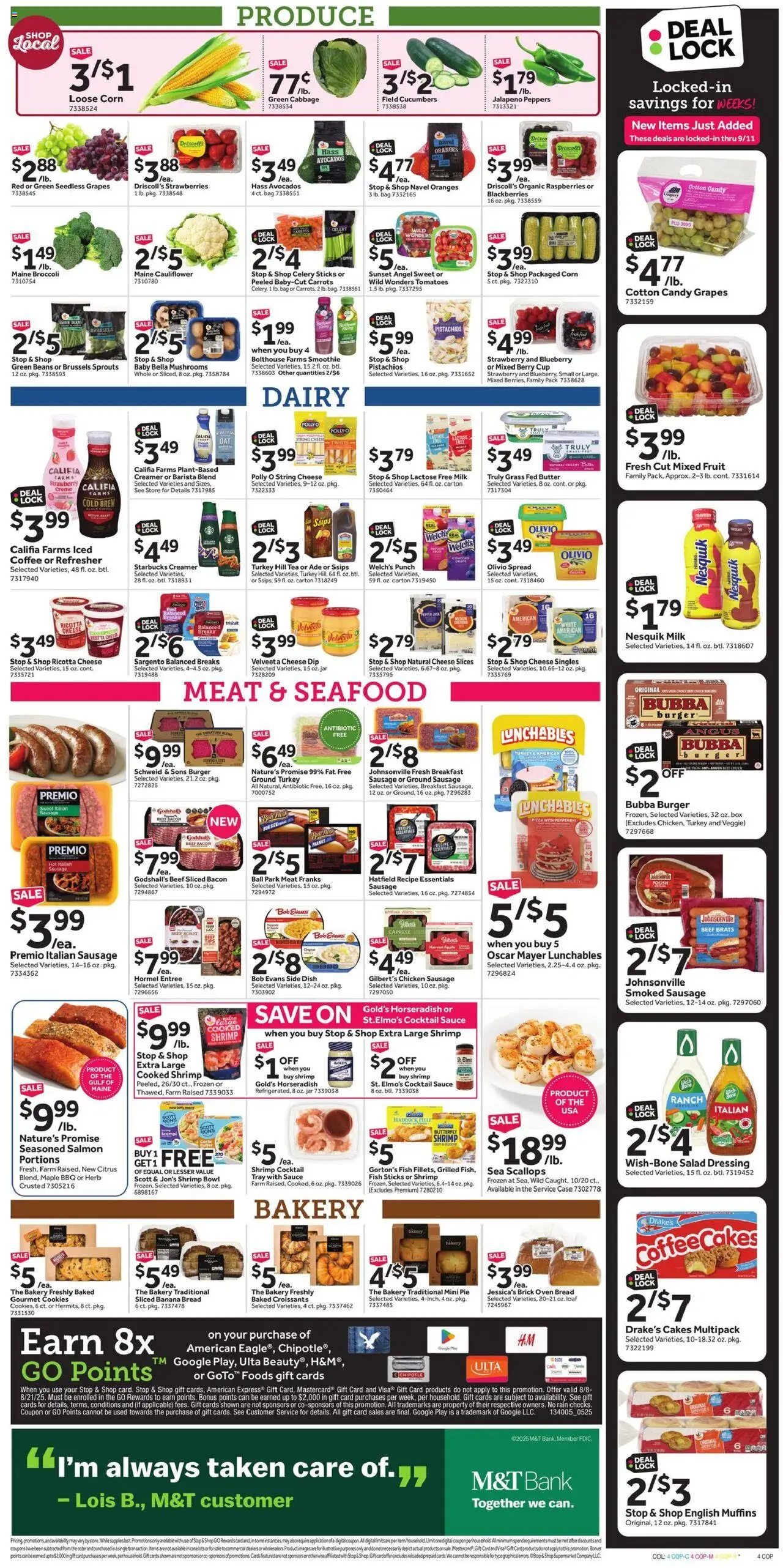 Stop & Shop Weekly Circular - NY - valid from 08.08.2025 | Page: 9 | Products: Mushrooms, Box, Cookies, Cabbage