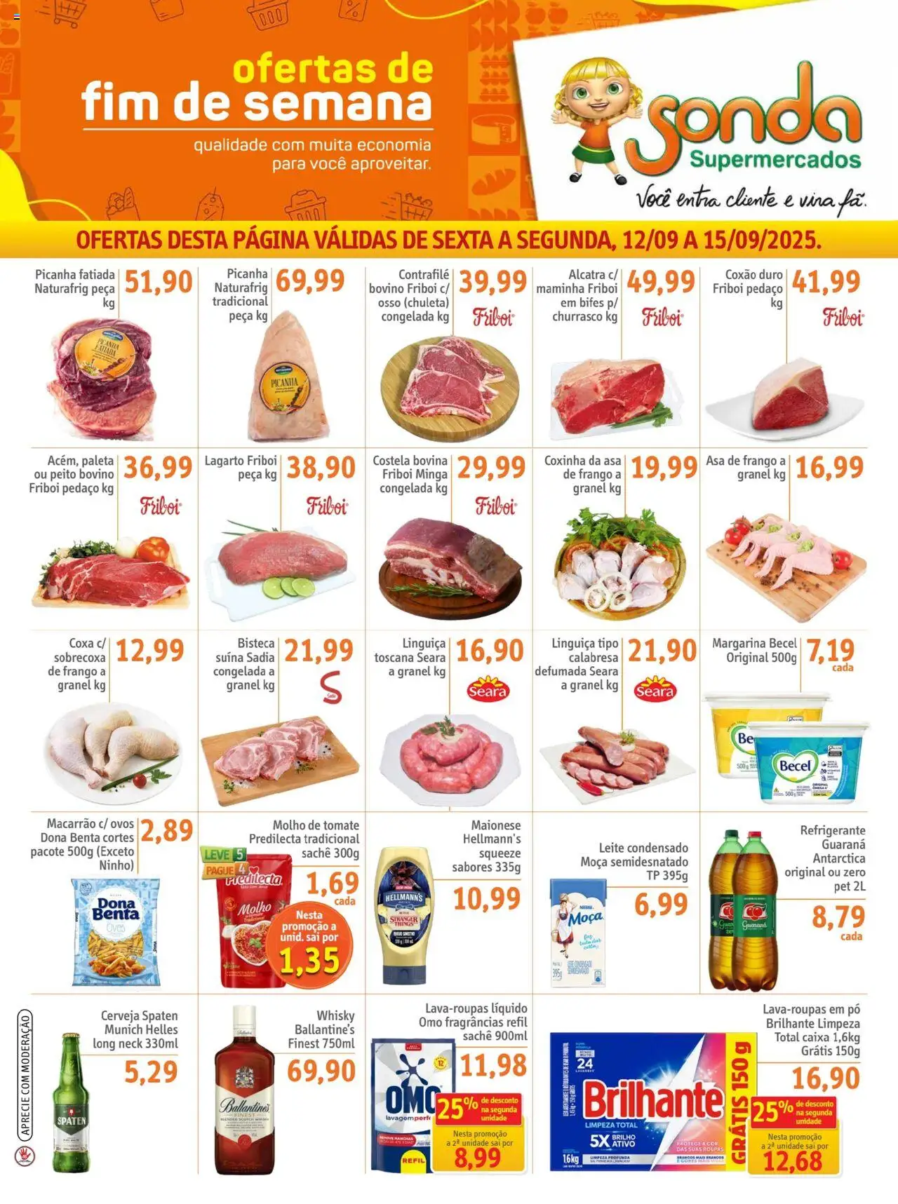 Sonda Folheto - válido de 12.09.2025 | Página: 1 | Produtos: Guaraná, Leite, Frango, Leite condensado