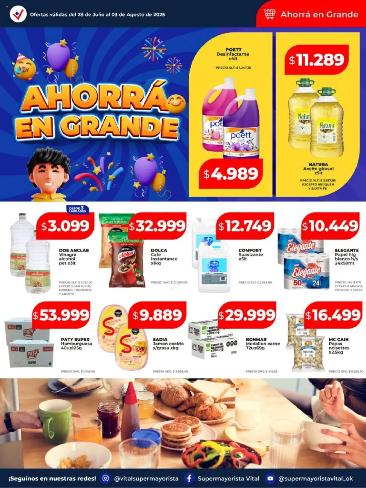 Vital ofertas - Posadas │ válido desde el 28.07.2025 | Página: 23 | Productos: Desinfectante, Jamón cocido, Aceite, Suavizante
