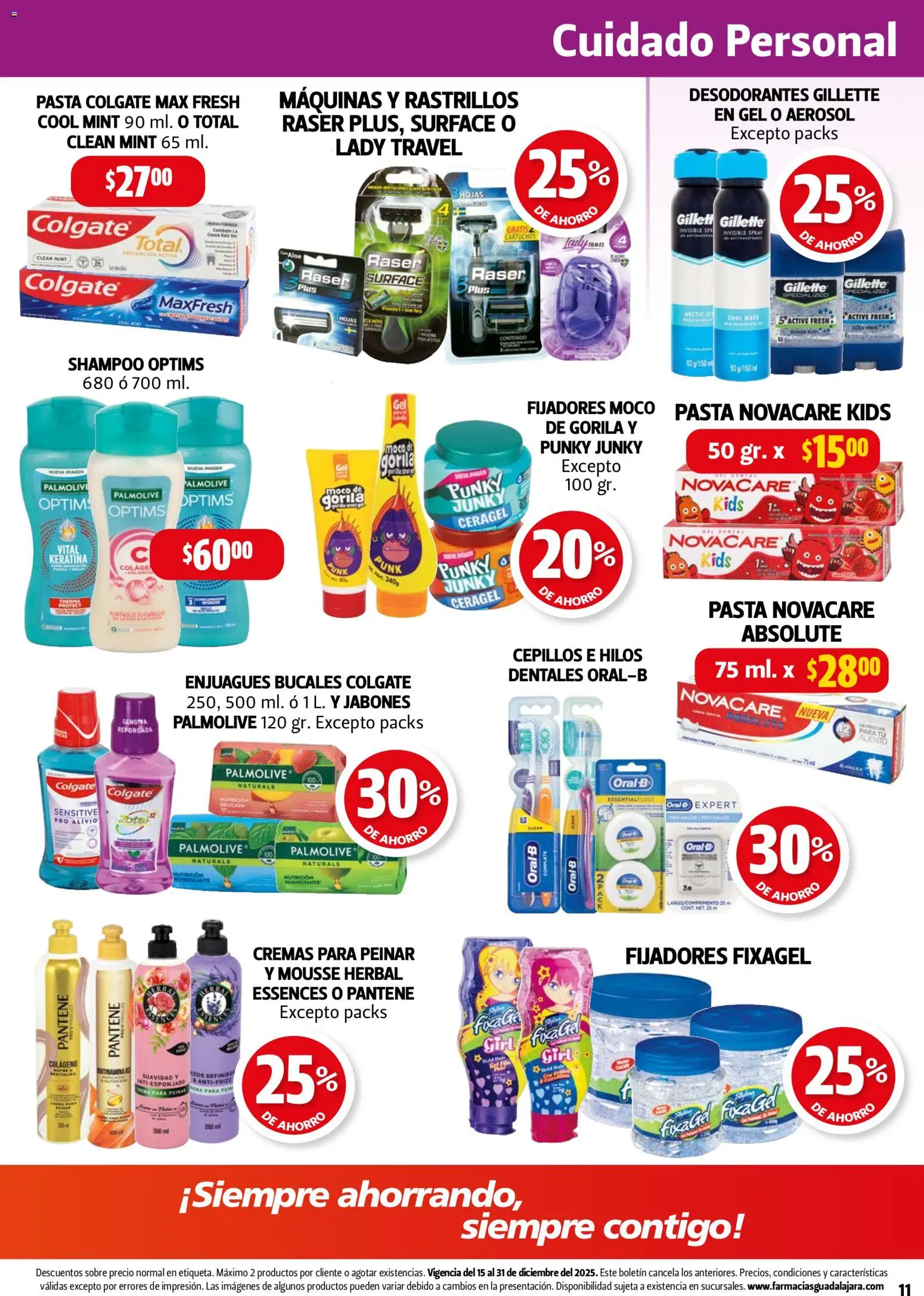 Nuevas ofertas de Farmacia Guadalajara válidas en toda la República Mexicana desde el 15.12.2025. ¡Encuentra las mejores ofertas en Farmacia Guadalajara catálogo! | Página: 11 | Productos: Mousse, Pasta, Sobre