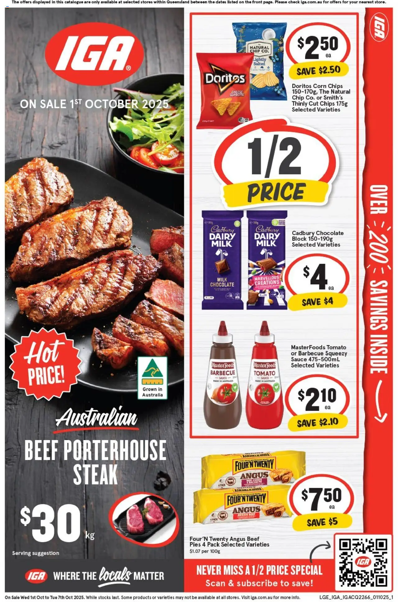 IGA catalogue - valid from 01.10.2025 | Page: 1 | Products: Cheese, Sour cream, Lemon, Lime