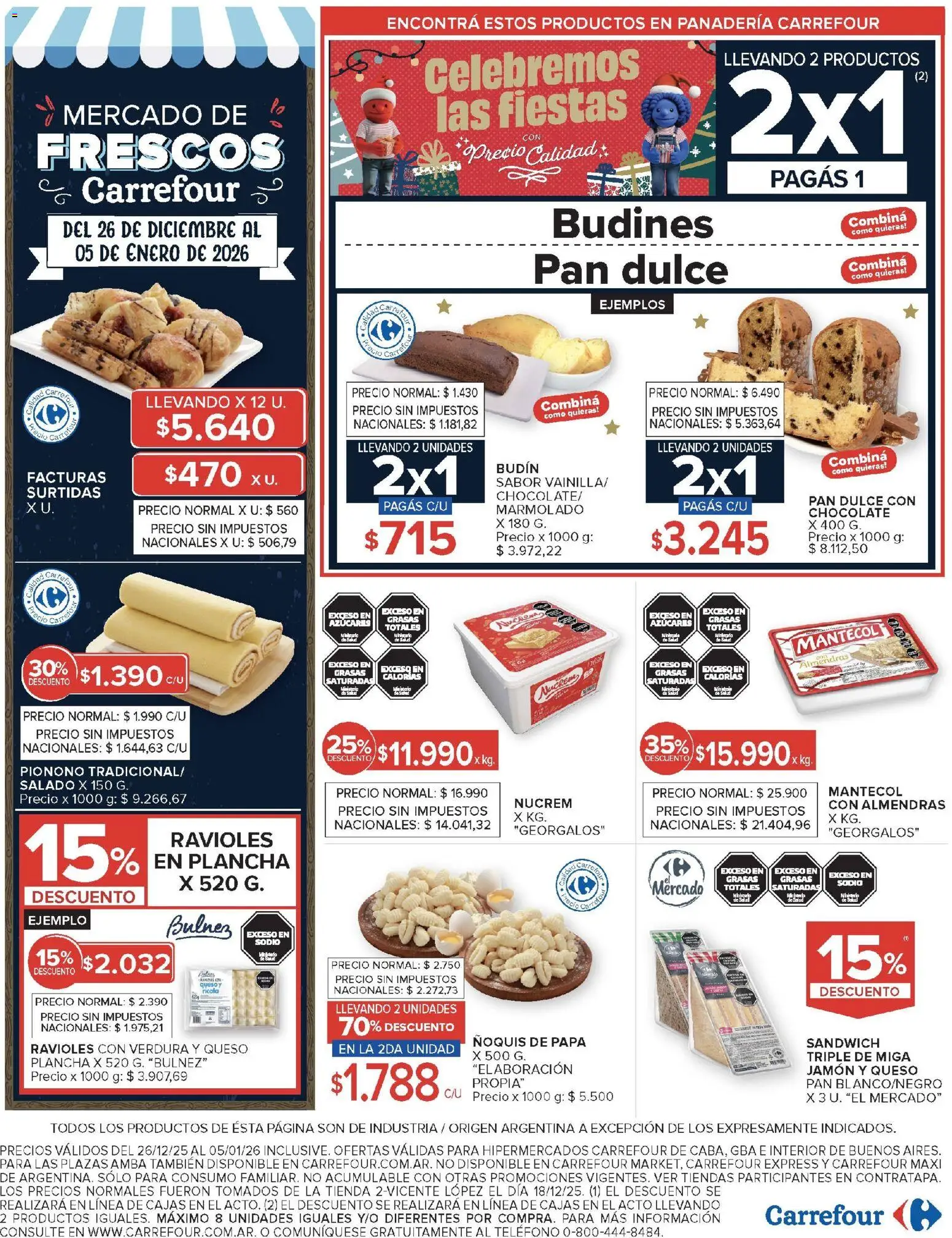 Carrefour ofertas │ válido desde el 26.12.2025 | Página: 20 | Productos: Panadería, Almendras, Jamón, Ñoquis