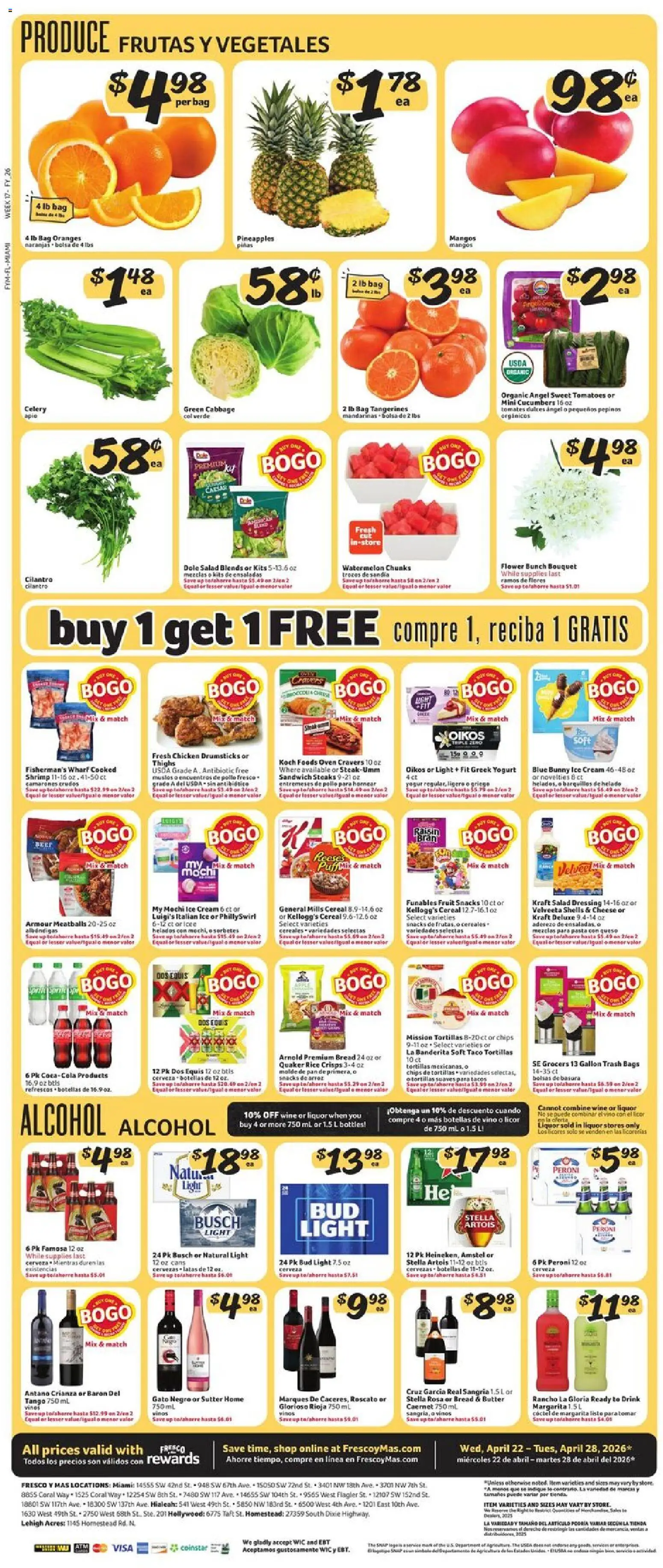 Fresco y Más Weekly Ad - valid from 22.04.2026 | Page: 5 | Products: Yogurt, Cucumbers, Ice cream, Cabbage