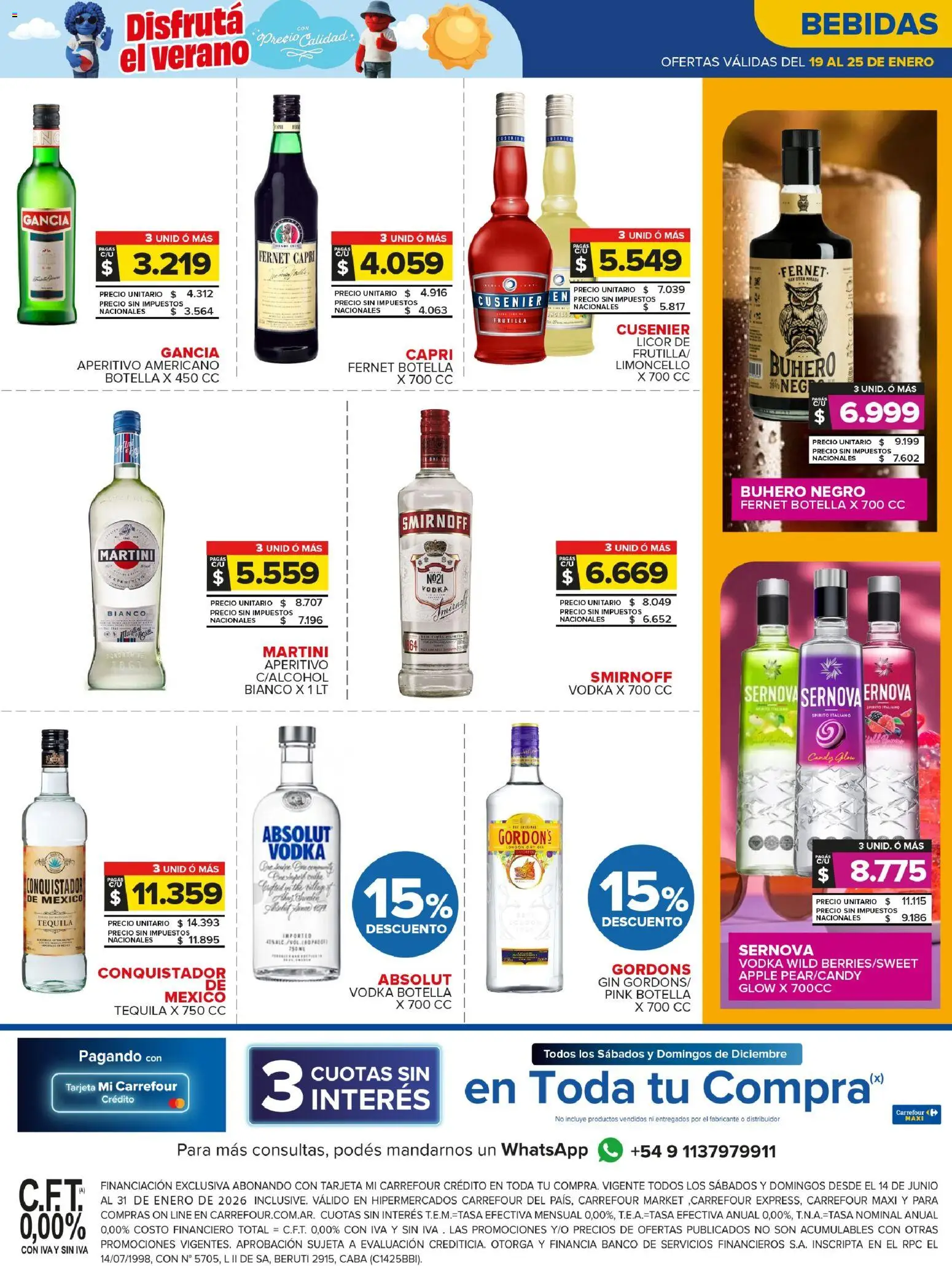 Carrefour Maxi catálogo │ válido desde el 19.01.2026 | Página: 3 | Productos: Vodka, Botella, Banco, Fernet