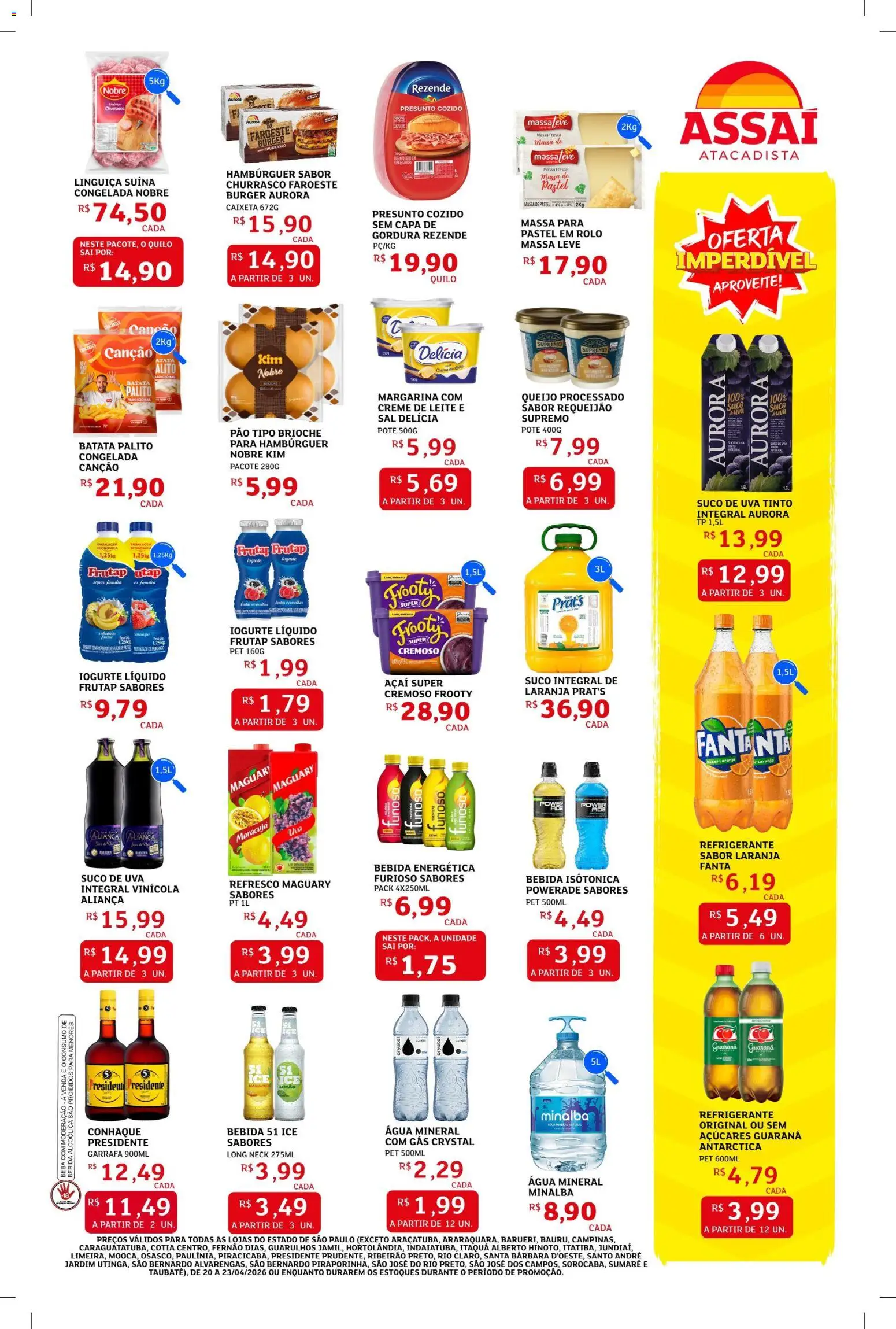 Assaí Atacadista Folheto - válido de 20.04.2026 | Página: 3 | Produtos: Guaraná, Minalba, Massa, Massa de pastel
