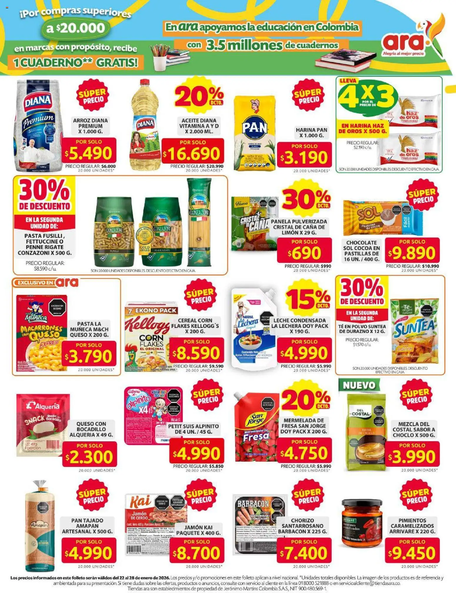 Ara revista - valida desde el 15.01.2026 | Página: 2 | Productos: Caja, Polvo, Pan, Jamón