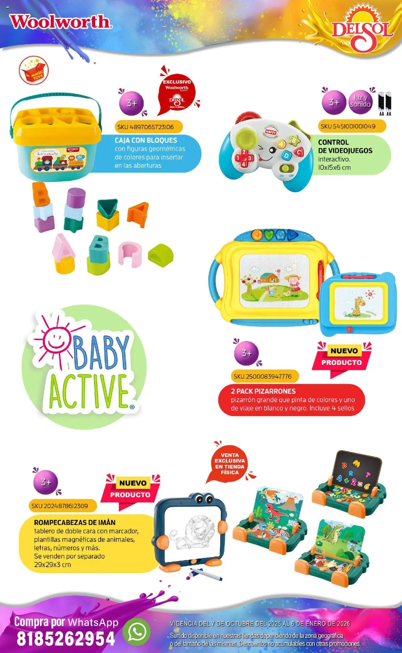 Nuevas ofertas de Del Sol y Woolworth válidas en toda la República Mexicana desde el 07.10.2025. ¡Encuentra las mejores ofertas en Del Sol y Woolworth - Catálogo Castillo Del Juguete! | Página: 12 | Productos: Imán, Pizarrón, Caja