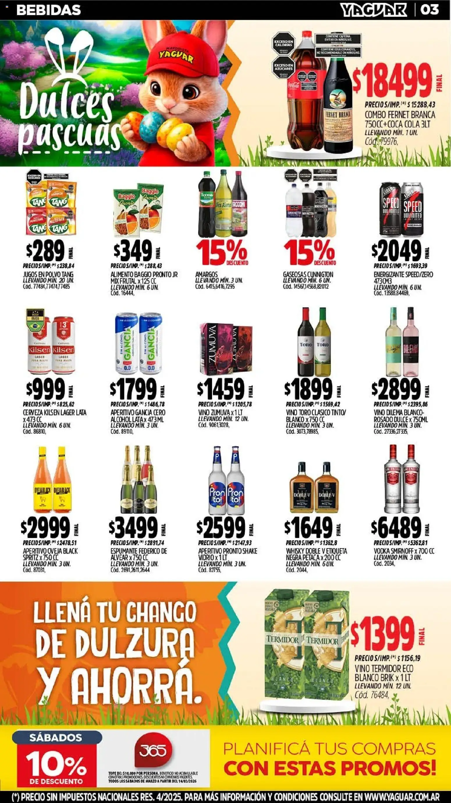 Yaguar - Oferta Semanal Misiones │ válido desde el 16.03.2026 | Página: 3 | Productos: Vodka, Whisky, Vino, Cerveza