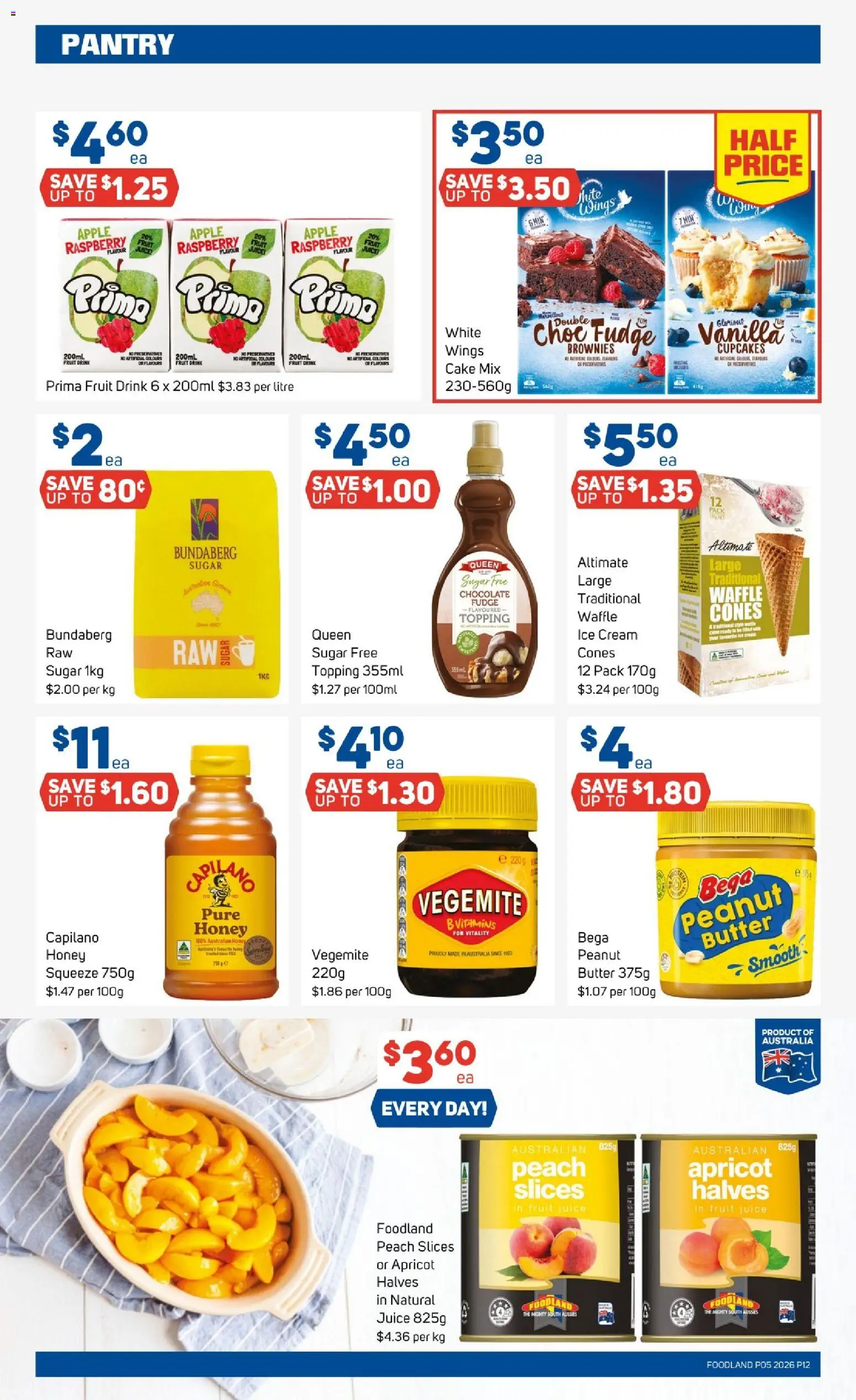 Foodland catalogue - valid from 28.01.2026 | Page: 12 | Products: Chocolate, Cream, Sugar, Peach