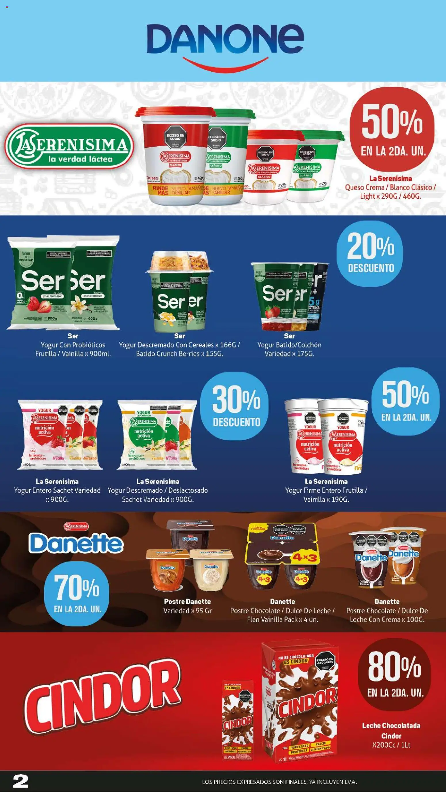 Makro ofertas │ válido desde el 26.02.2026 | Página: 2 | Productos: Queso crema, Yogur, Chocolatada, Cacao
