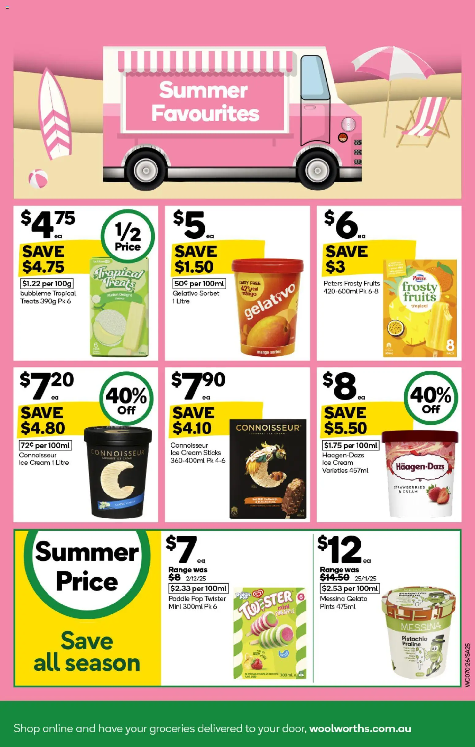 Woolworths catalogue - valid from 07.01.2026 | Page: 25 | Products: Melon, Strawberries, Ice cream, Fruits