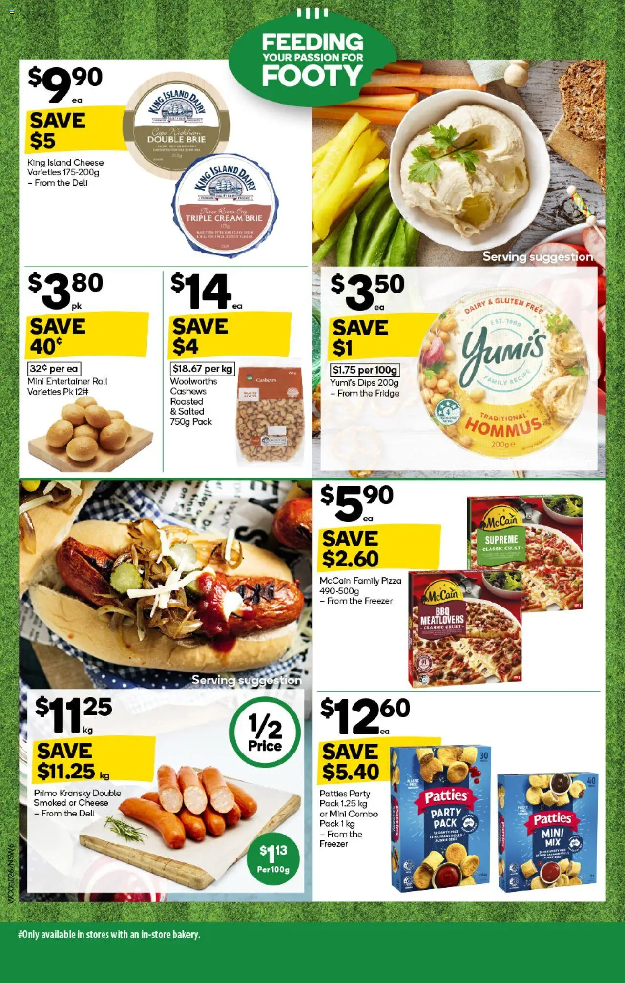 Woolworths catalogue - valid from 01.10.2025 | Page: 6 | Products: Pizza, Sausage, Pies, Freezer