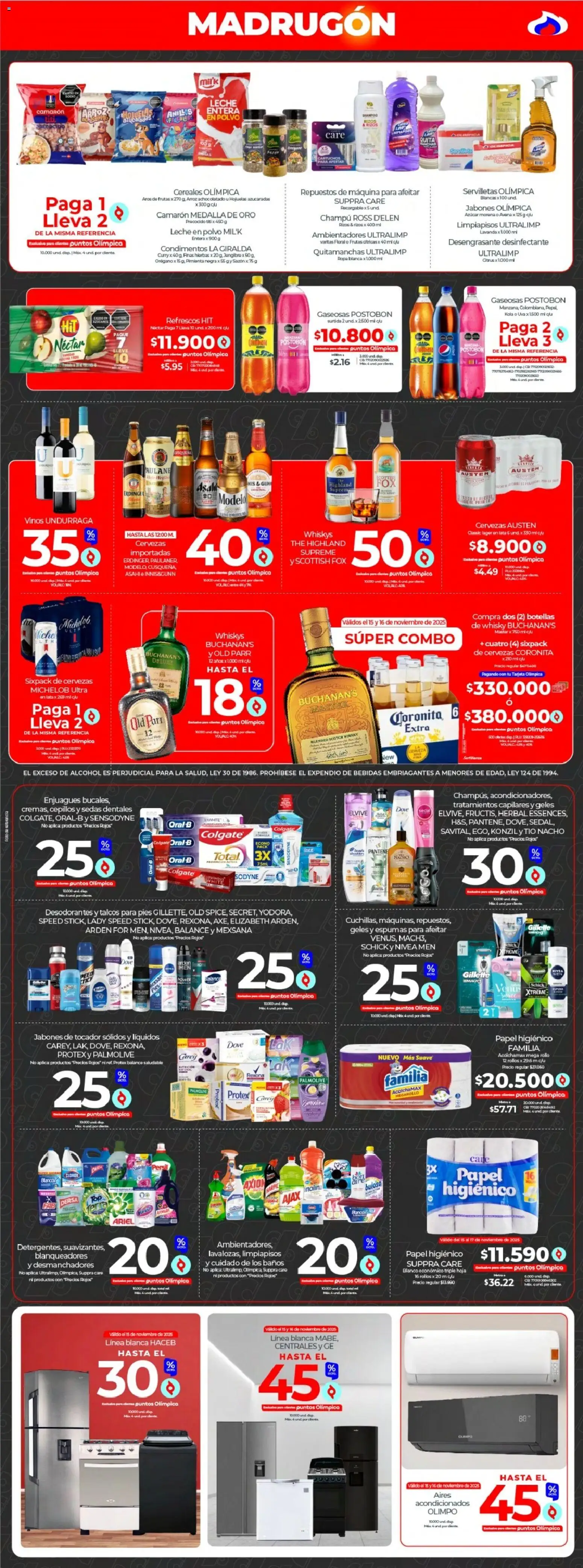 Olímpica revista - valida desde el 15.11.2025 | Página: 3 | Productos: Manzana, Polvo, Papel higiénico, Cerveza