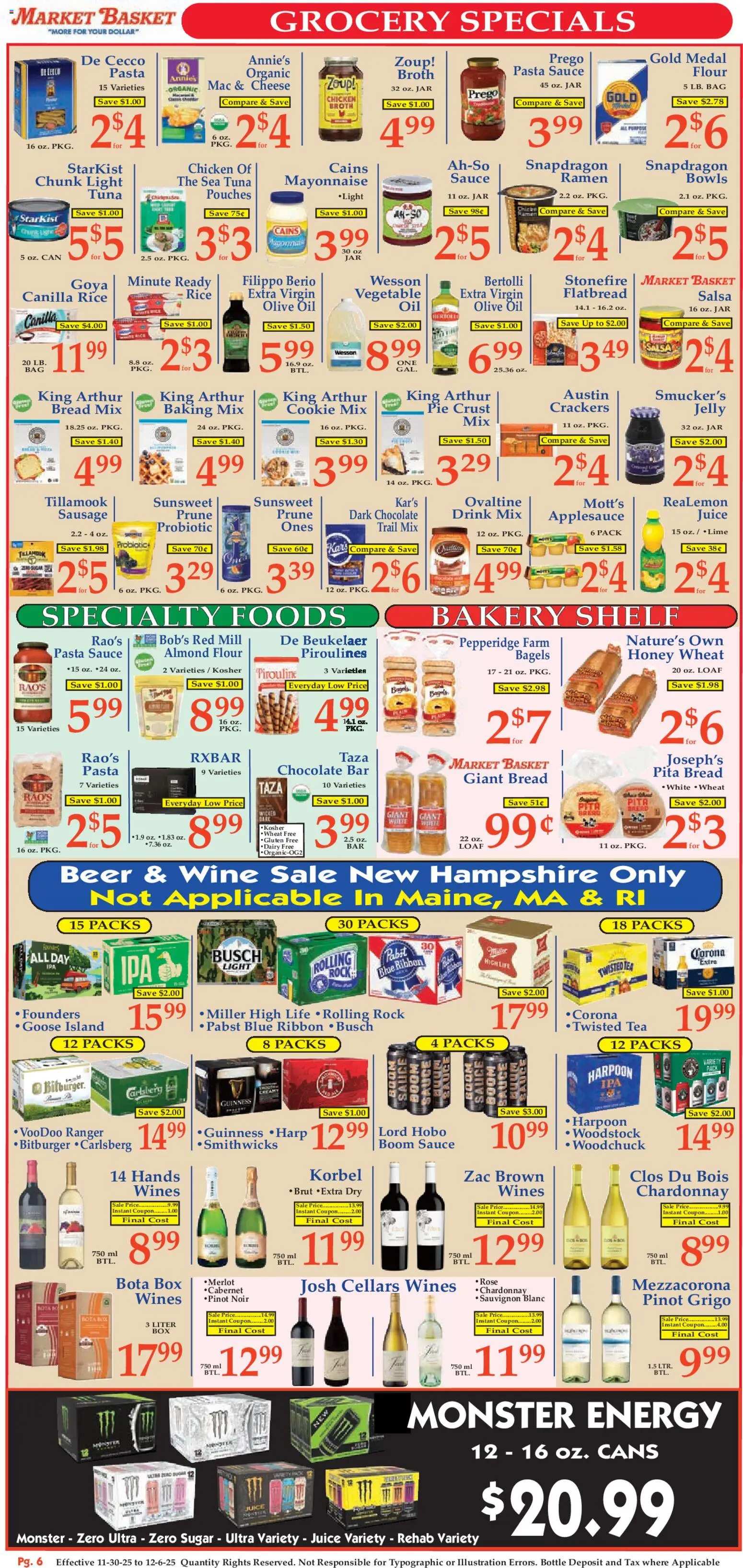 Market Basket Ad - valid from 30.11.2025 | Page: 6 | Products: Shelf, Oil, Juice, Pasta