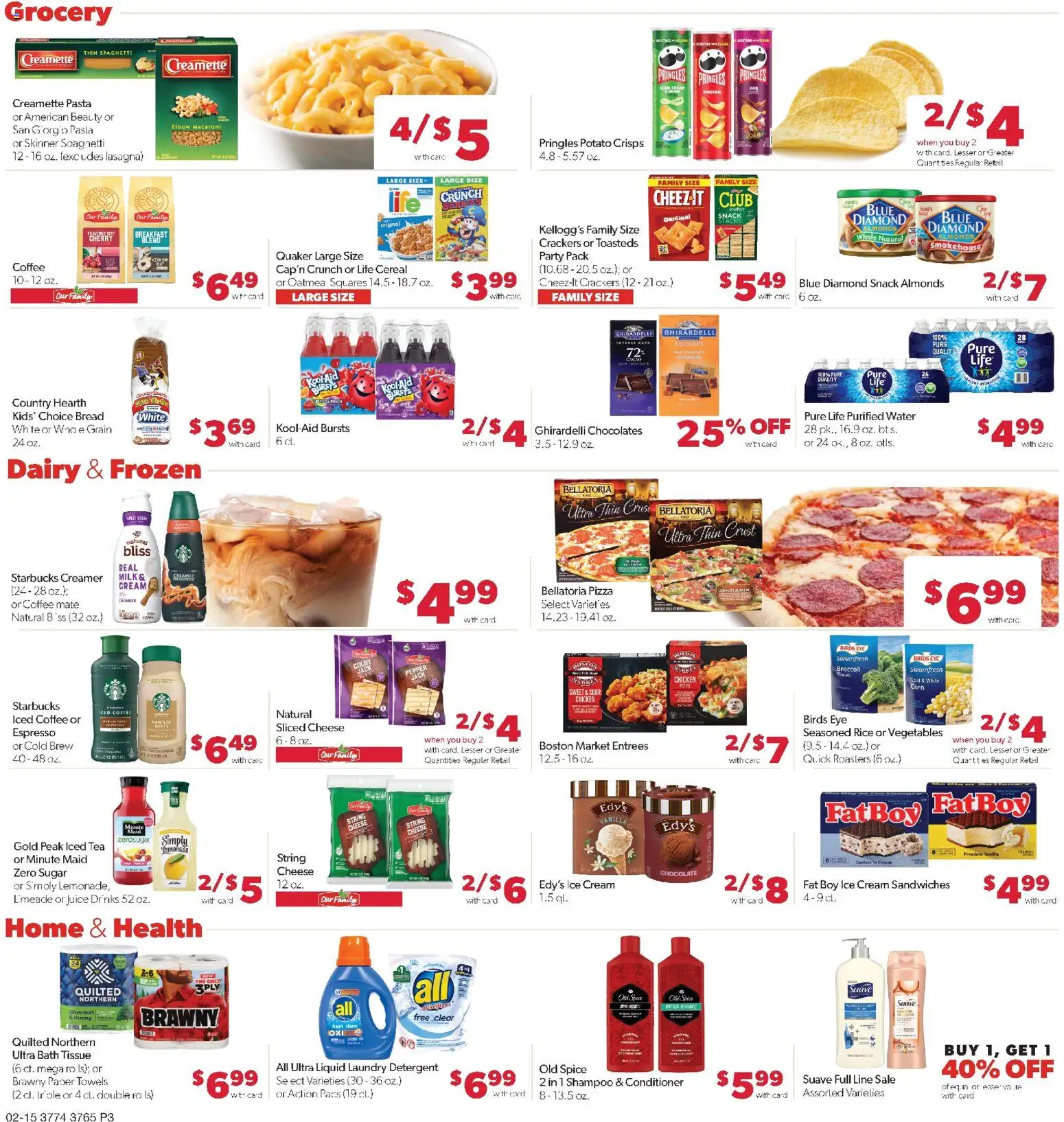 Family Fare Weekly Ad - NE - valid from 15.02.2026 | Page: 3 | Products: Broccoli, Detergent, Pasta, Ice cream