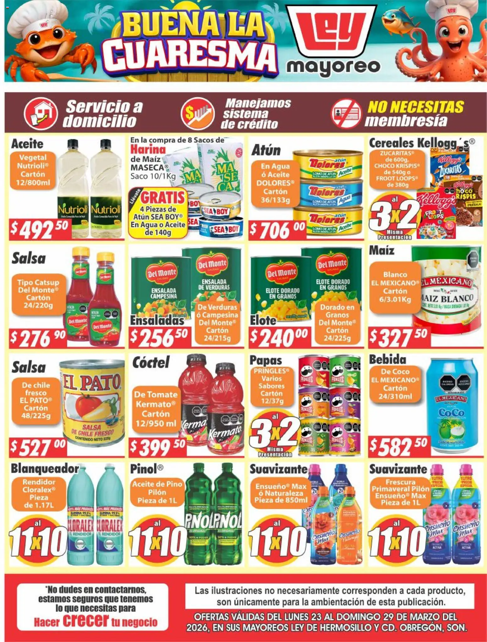 Nuevas ofertas de Casa Ley válidas en toda la República Mexicana desde el 23.03.2026. ¡Encuentra las mejores ofertas en Casa Ley folleto Hermosillo! | Página: 2 | Productos: Tomate, Agua, Aceite, Suavizante