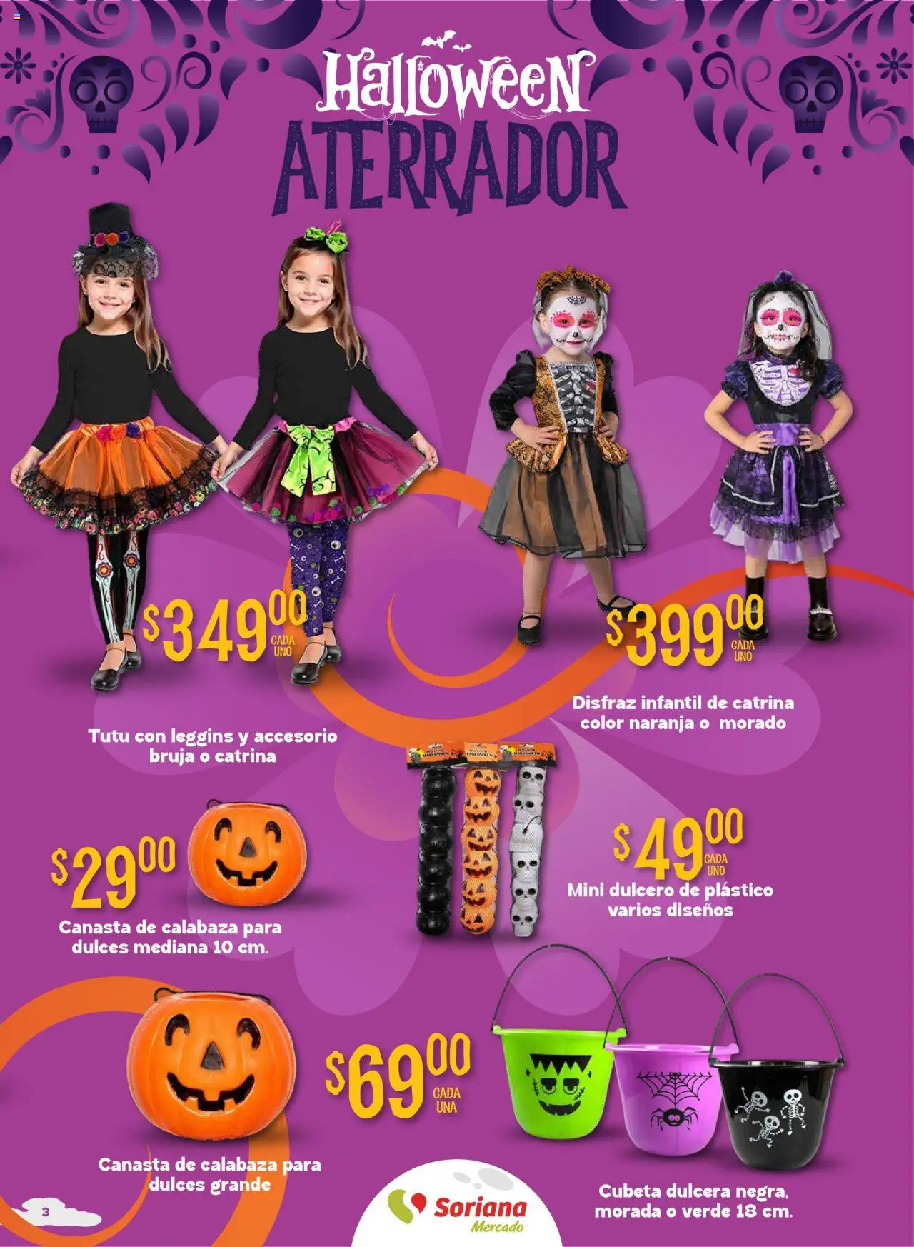 Nuevas ofertas de Soriana válidas en toda la República Mexicana desde el 16.10.2025. ¡Encuentra las mejores ofertas en Soriana - Halloween y Día de muertos Mercado Nacional! | Página: 3 | Productos: Dulcera, Dulces, Canasta