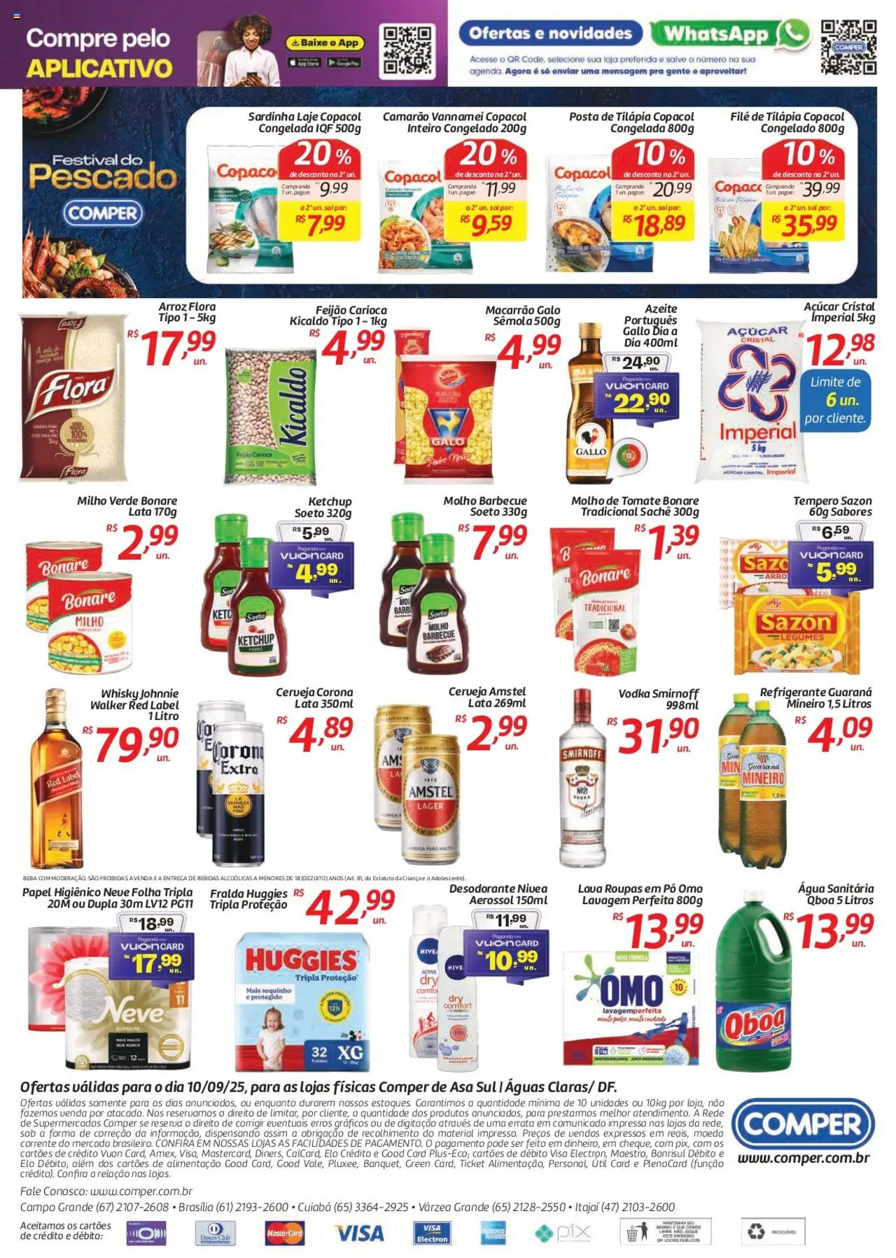 Comper Folheto - válido de 10.09.2025 | Página: 2 | Produtos: Roupas, Sardinha, Filé de tilápia, Água sanitária