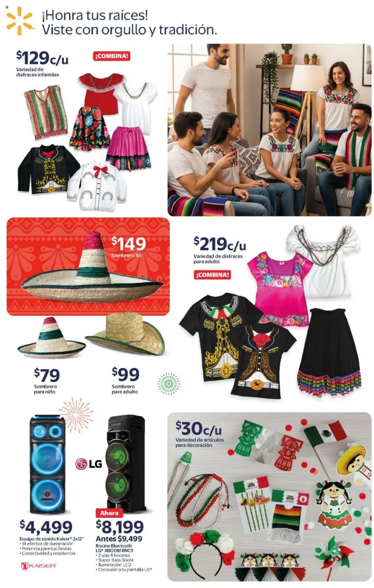 Nuevas ofertas de Walmart válidas en toda la República Mexicana desde el 08.09.2025. ¡Encuentra las mejores ofertas en Walmart - Folleto Tu Noche Mexicana! | Página: 12 | Productos: Sombrero, Bocina