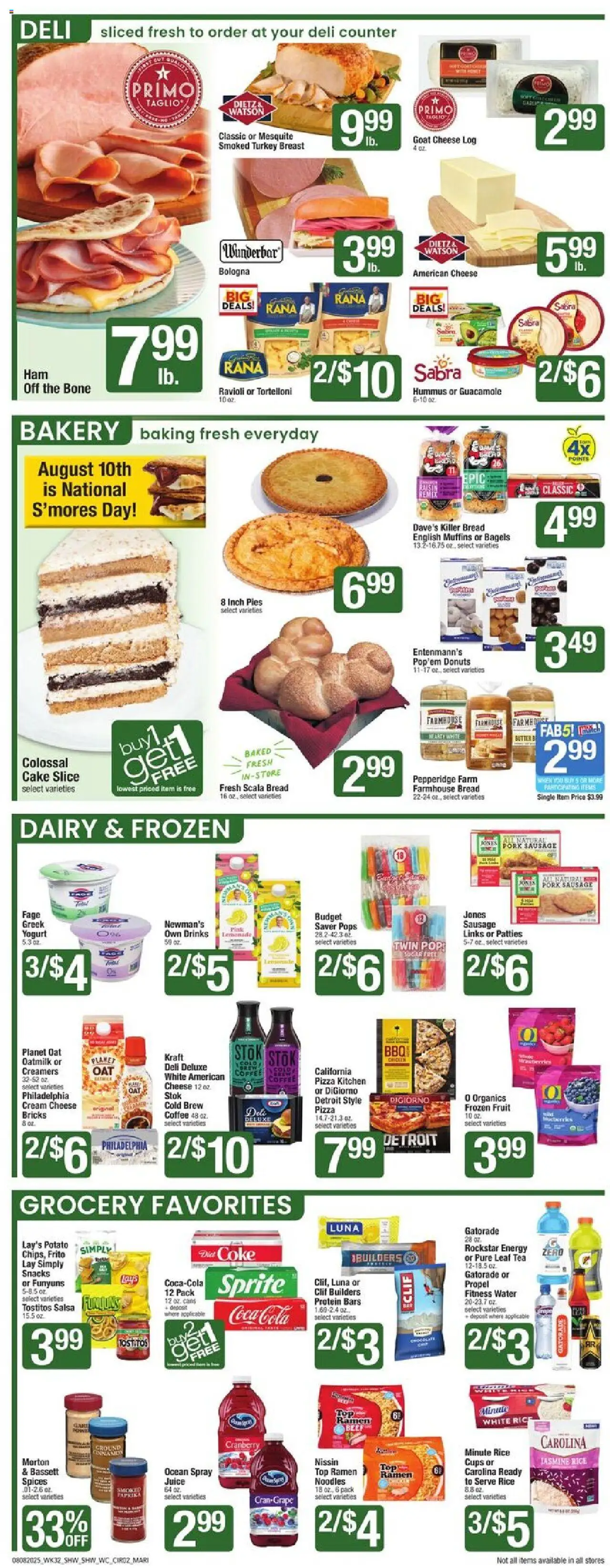 Shaw's Weekly Ad - RI - valid from 08.08.2025 | Page: 4 | Products: Yogurt, Coffee, Pizza, Pork