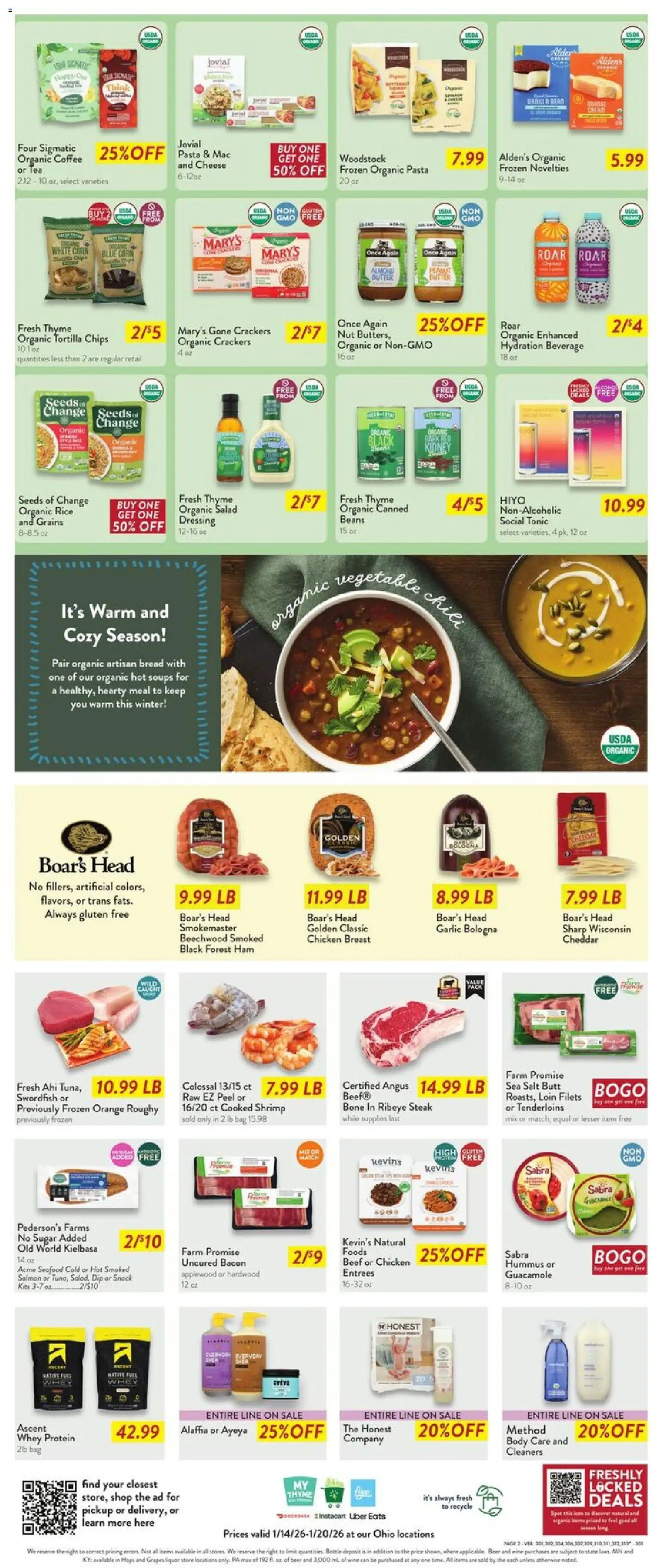 Fresh Thyme Weekly Ad - OH - valid from 14.01.2026 | Page: 4 | Products: Wine, Rice, Beef, Garlic