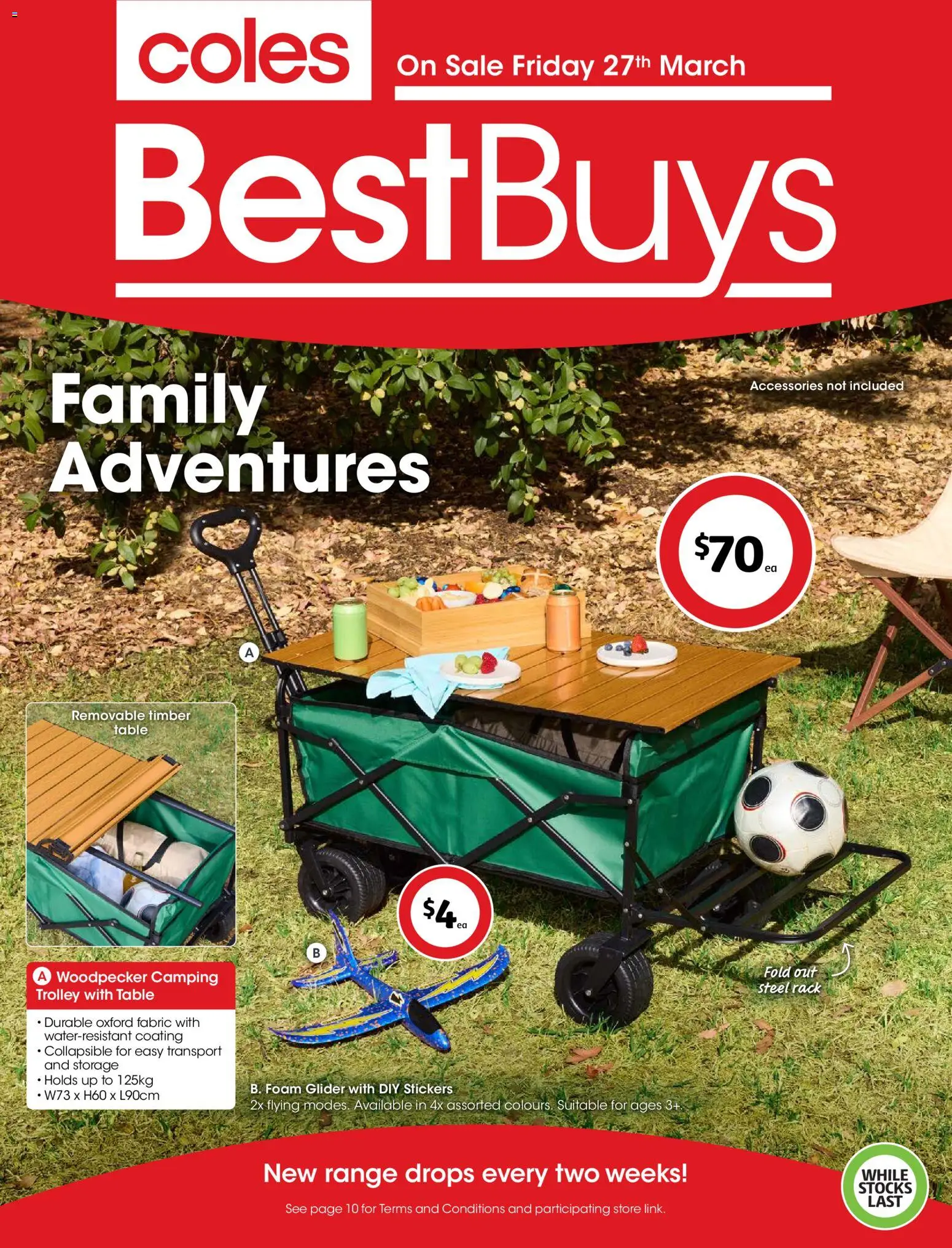 Coles catalogue - valid from 27.03.2026 | Page: 1 | Products: Table, Trolley, Accessories