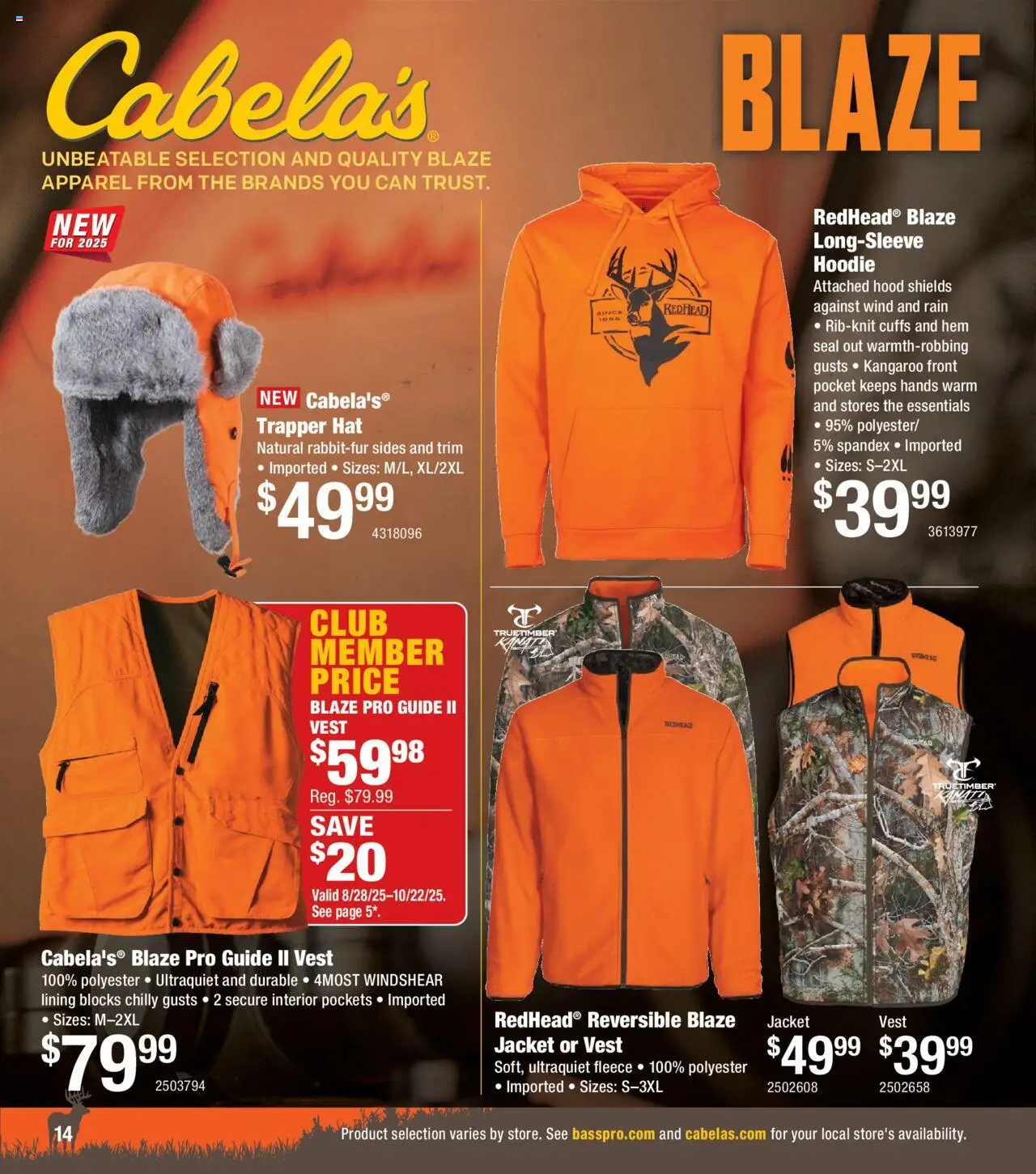 Cabela's Deer Hunting 25 - valid from 01.10.2025 | Page: 14 | Products: Trim, Hoodie, Vest, Hat