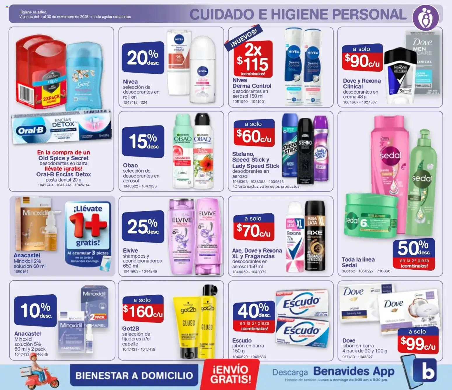 Nuevas ofertas de Farmacia Benavides válidas en toda la República Mexicana desde el 01.11.2025. ¡Encuentra las mejores ofertas en Farmacia Benavides catálogo! | Página: 21 | Productos: Pasta dental, Crema, Barra, Jabón