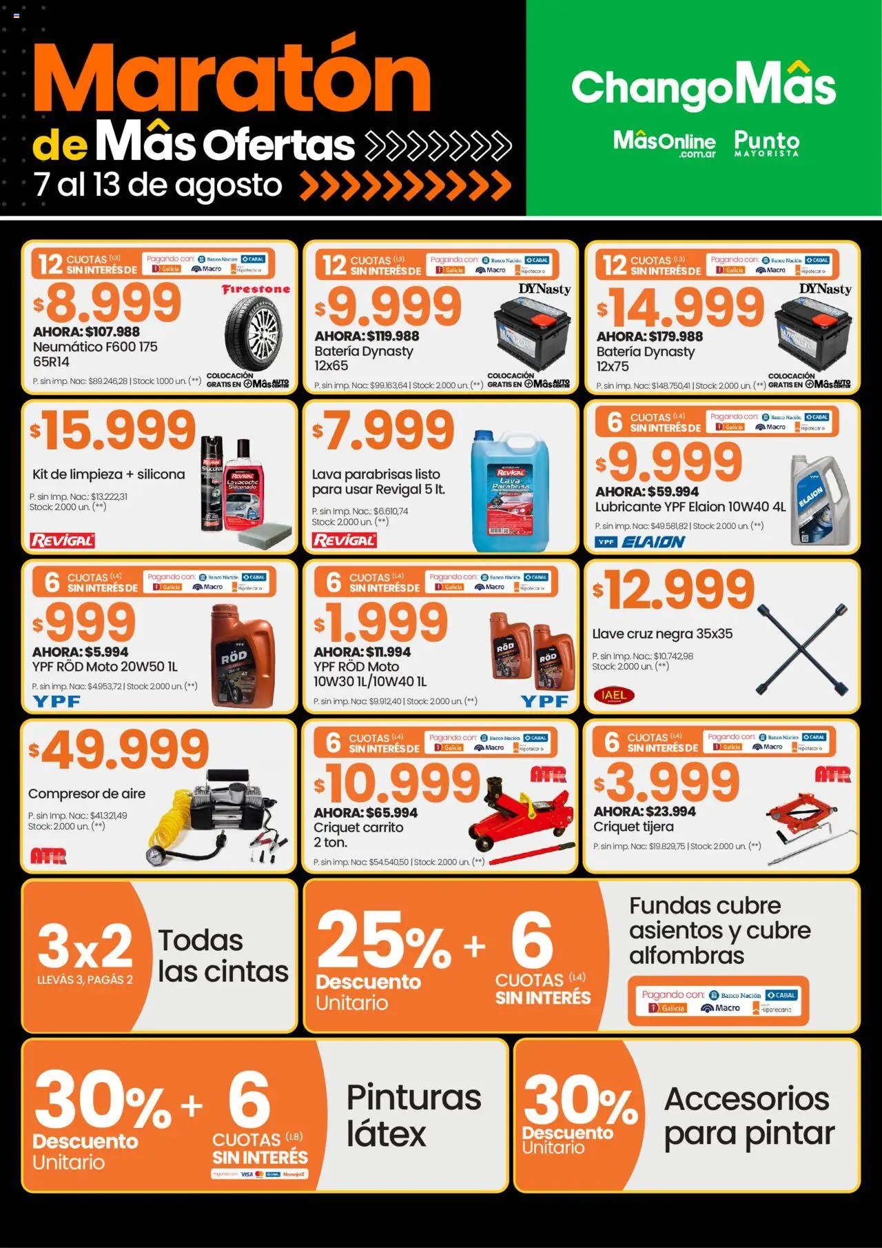 Changomas ofertas │ válido desde el 07.08.2025 | Página: 8 | Productos: Banco, Llave, Batería, Tijera