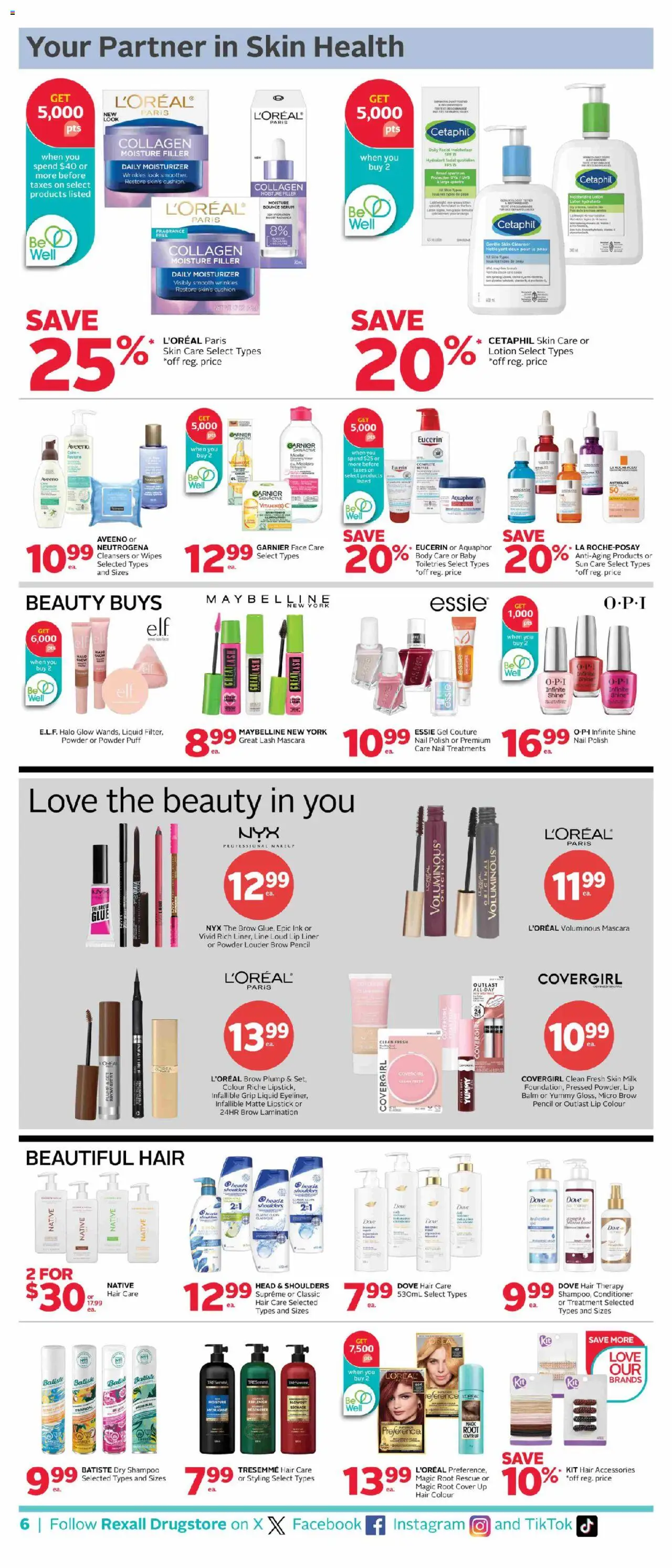 Rexall flyer valid from 26.09.2025 | Page: 10 | Products: Powder, Lipstick, Nail polish, Conditioner