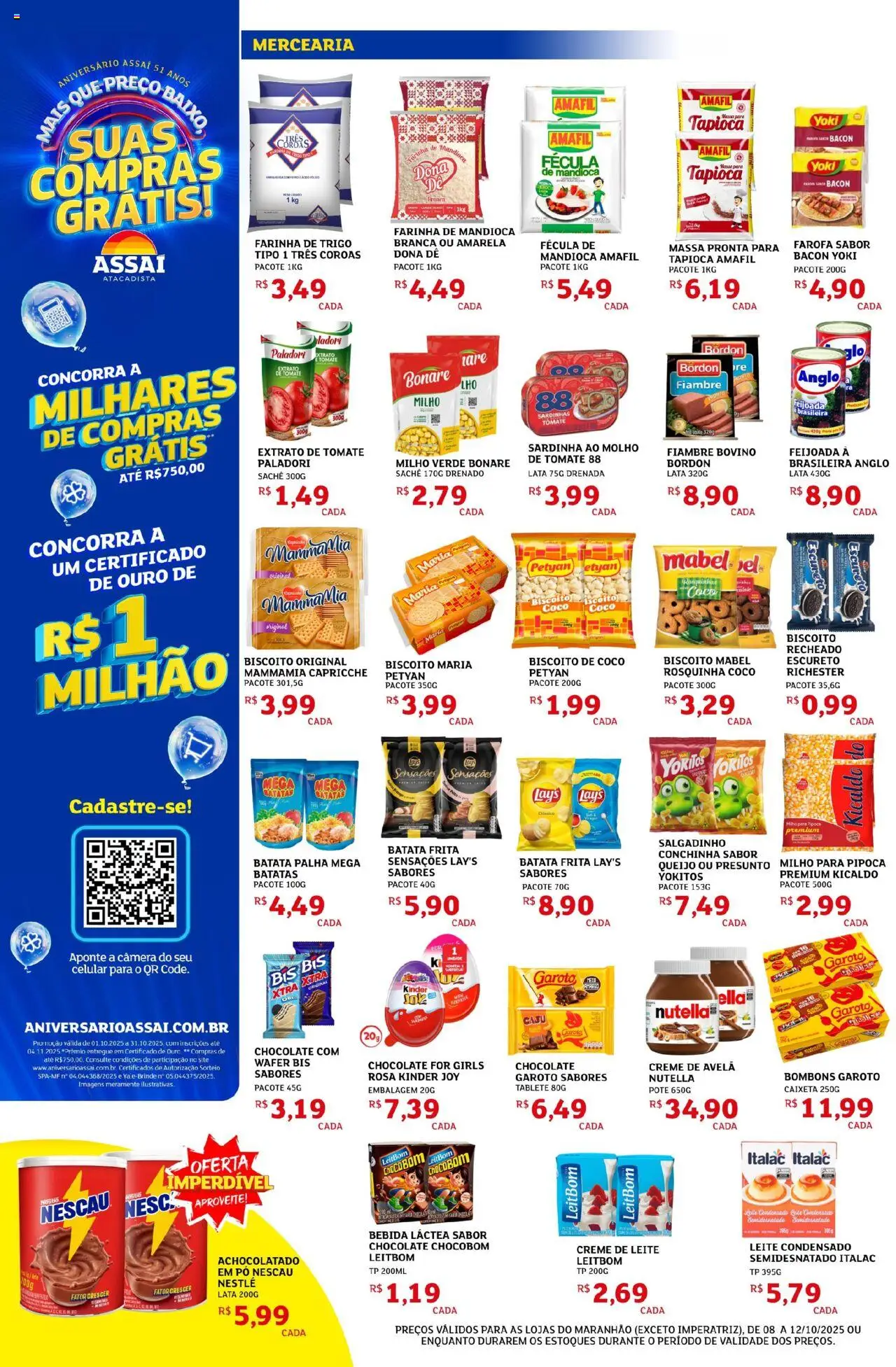 Assaí Atacadista Folheto - válido de 08.10.2025 | Página: 2 | Produtos: Pó, Rosquinha, Farofa, Sardinha