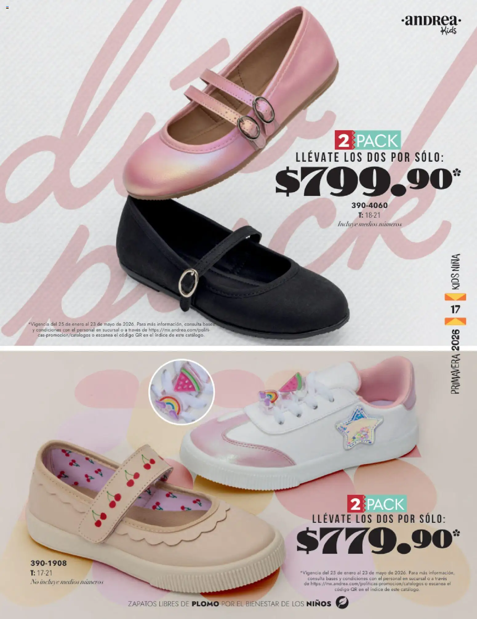 Nuevas ofertas de Andrea válidas en toda la República Mexicana desde el 25.01.2026. ¡Encuentra las mejores ofertas en Andrea catálogo Infantil! | Página: 17 | Productos: Zapatos
