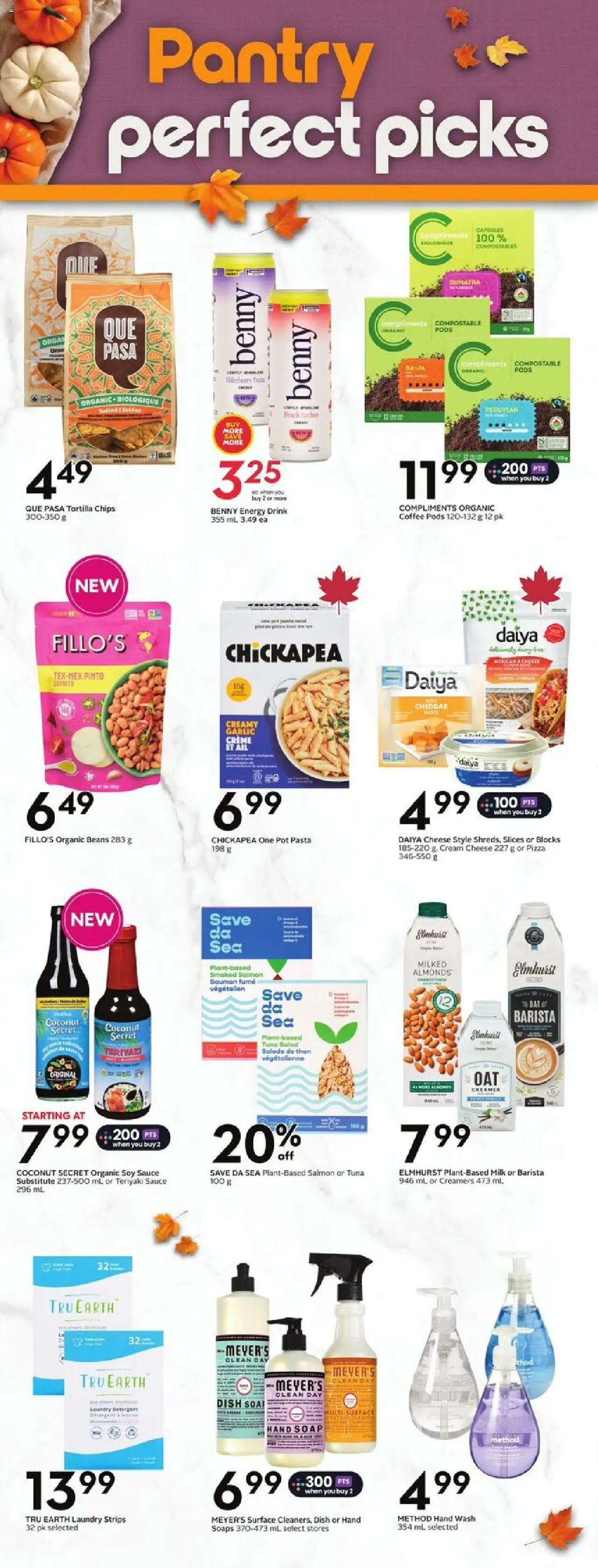 Sobeys flyer valid from 02.10.2025 | Page: 24 | Products: Chips, Cream, Detergent, Cheese