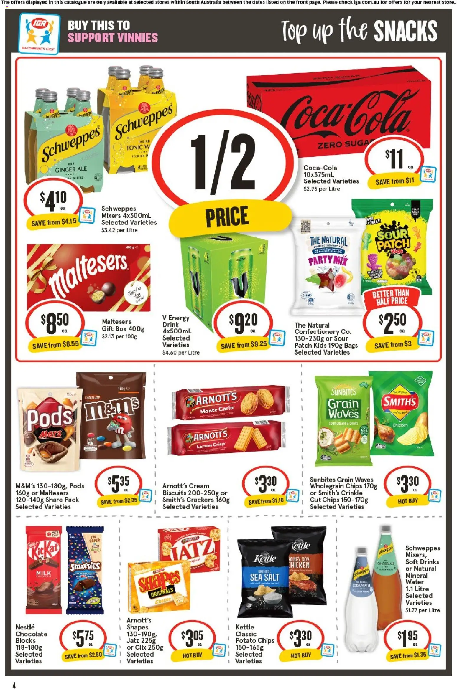 IGA catalogue - valid from 17.12.2025 | Page: 4 | Products: Honey, Chips, Cream, Salt
