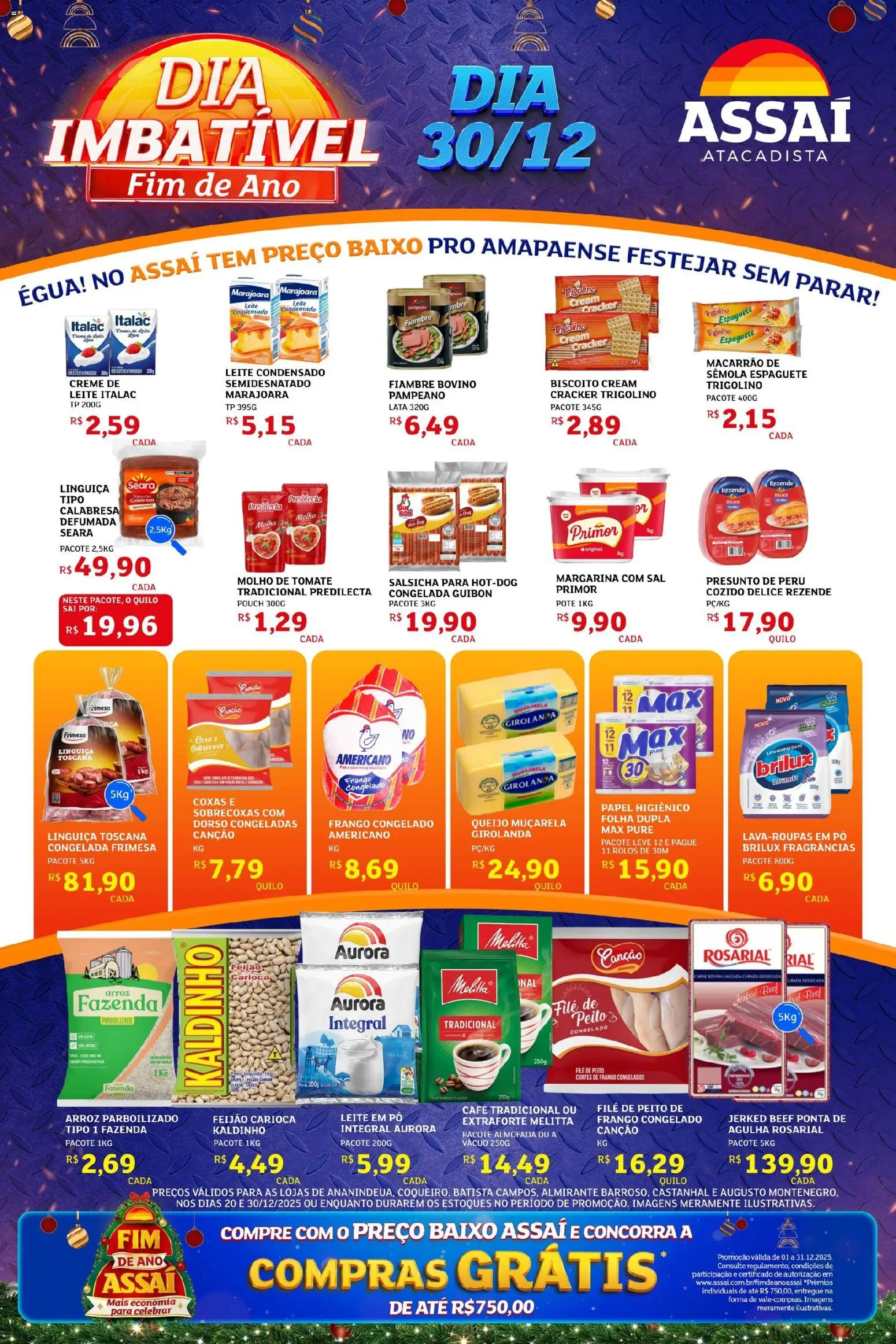 Assaí Atacadista Folheto - válido de 29.12.2025 | Página: 1 | Produtos: Feijão, Pó, Carne, Leite em pó