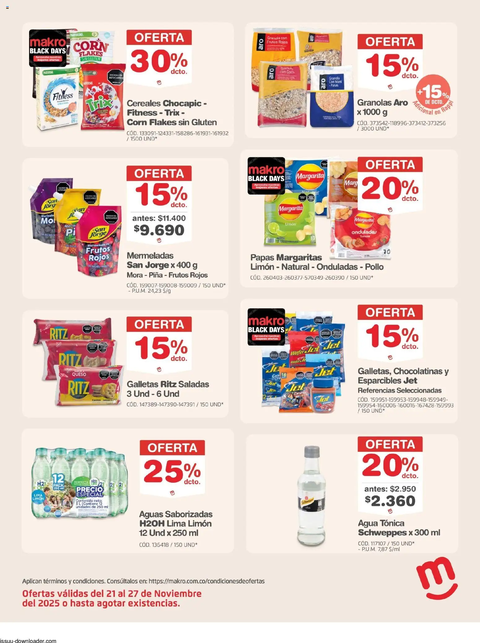Makro revista - valida desde el 21.11.2025 | Página: 21 | Productos: Cereales, Galletas, Limón, Mani