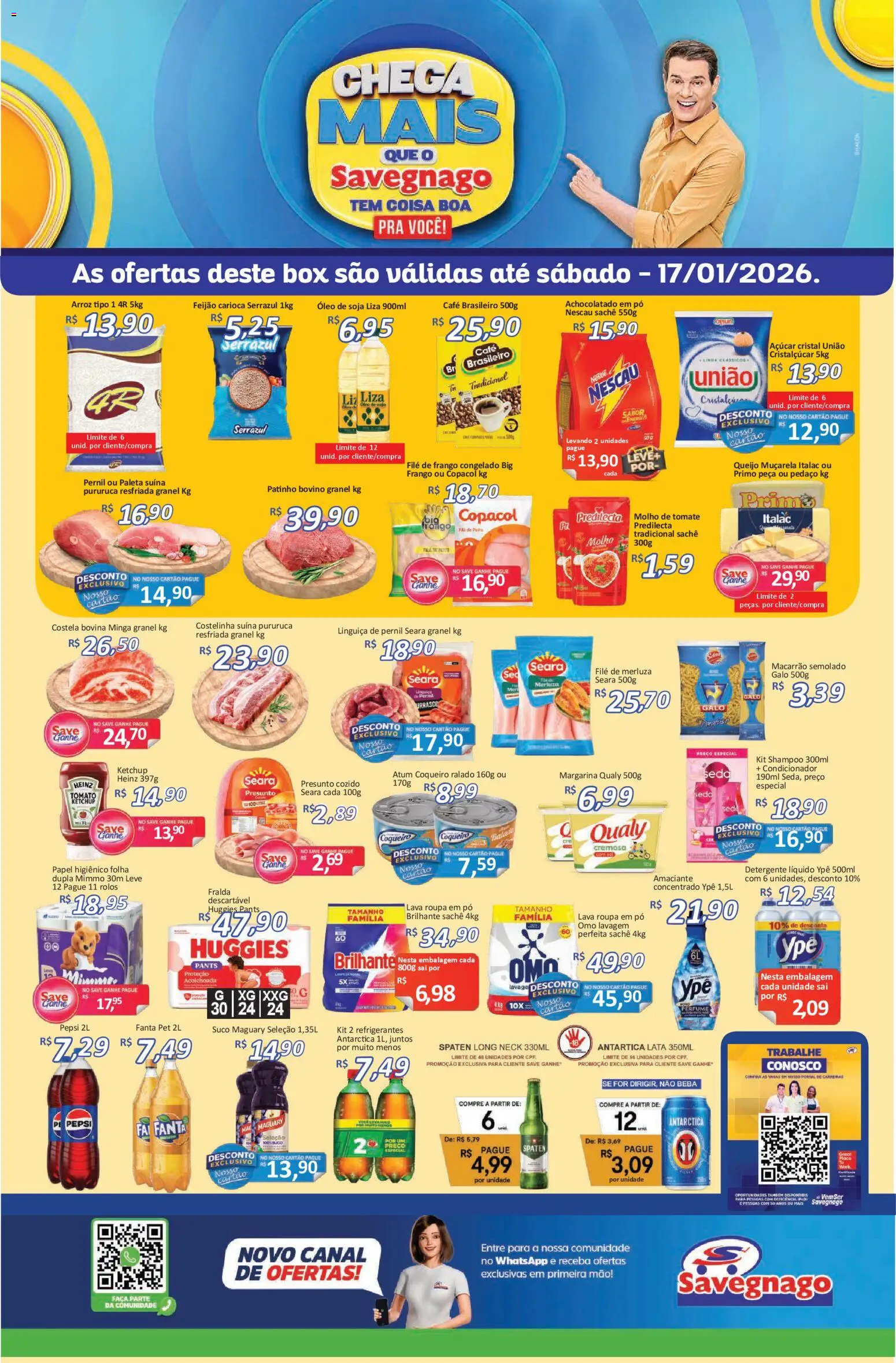 Savegnago Folheto - válido de 15.01.2026 | Página: 1 | Produtos: Feijão, Café, Presunto, Amaciante