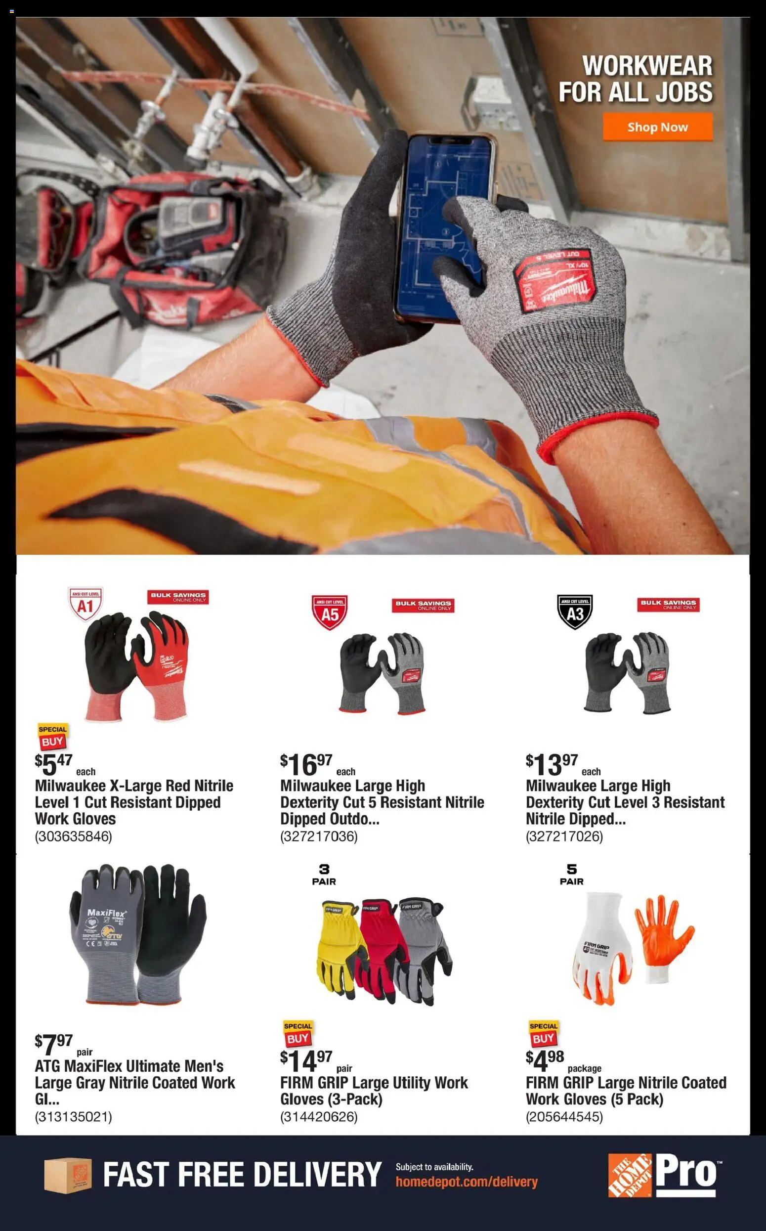 Home Depot Shop Pro Ad - NY - valid from 16.02.2026 | Page: 5 | Products: Workwear, Gloves