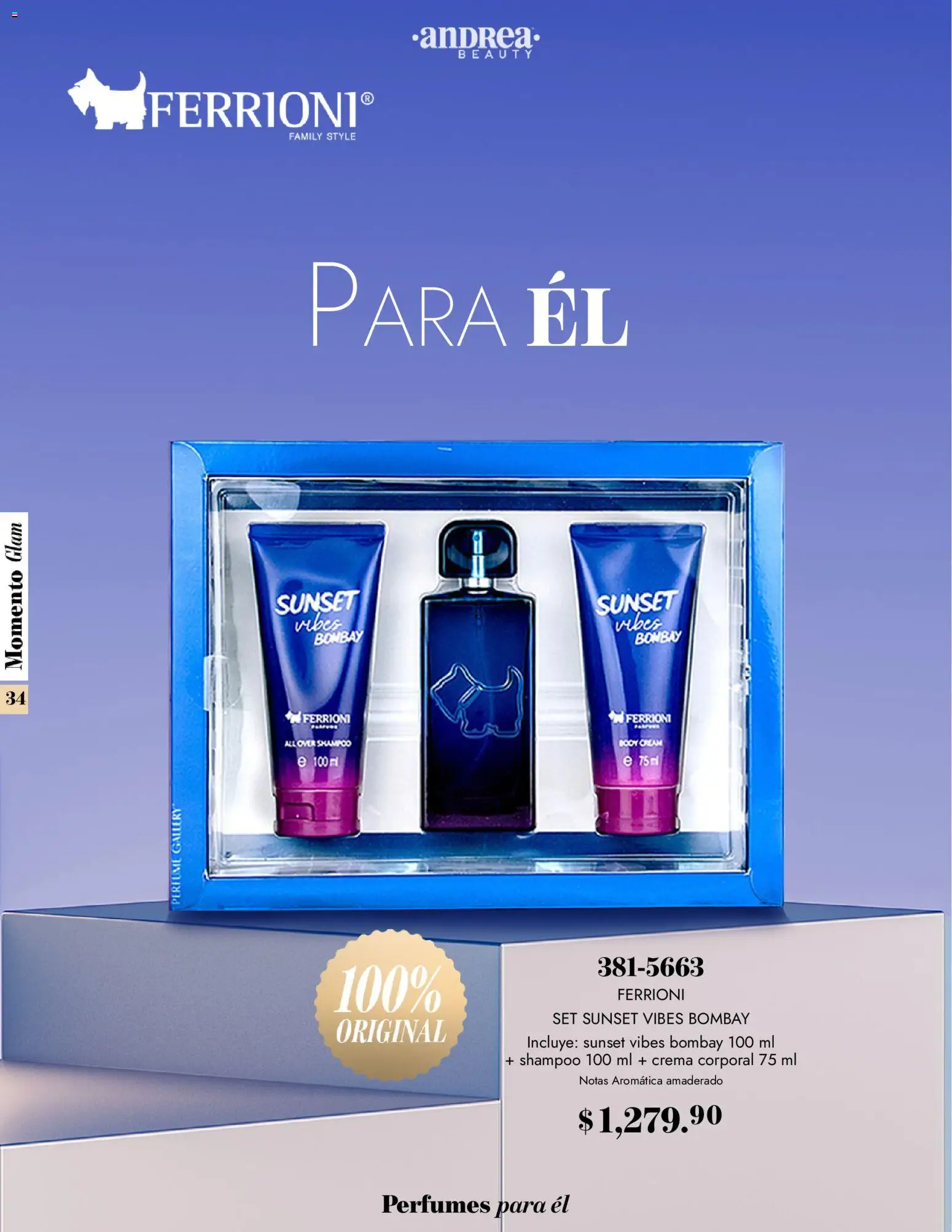 Nuevas ofertas de Andrea válidas en toda la República Mexicana desde el 26.10.2025. ¡Encuentra las mejores ofertas en Andrea catálogo Momento Glam! | Página: 34 | Productos: Crema, Perfume, Crema corporal