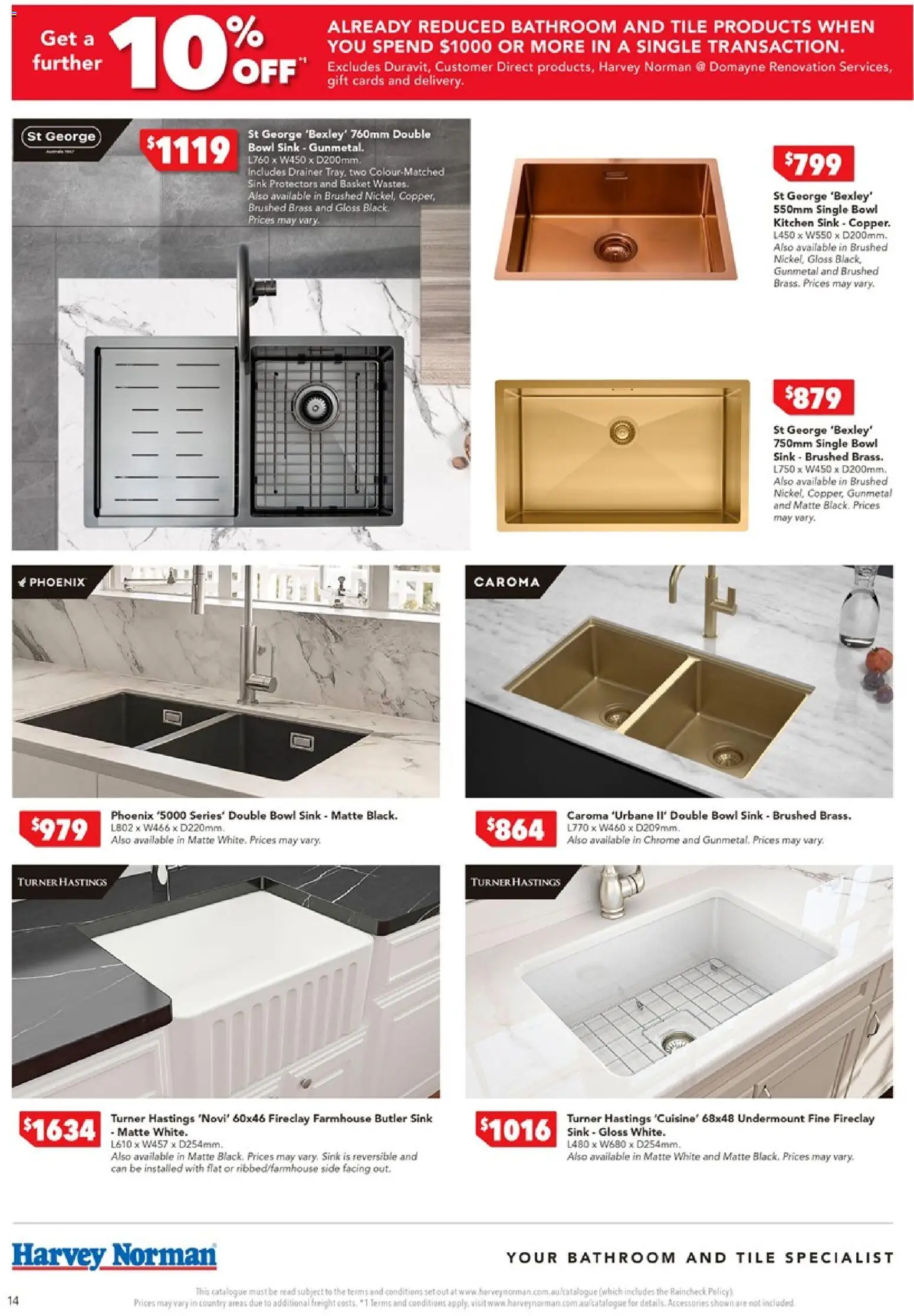 Harvey Norman catalogue - valid from 13.11.2025 | Page: 14 | Products: Sink, Basket, Accessories, Bathroom