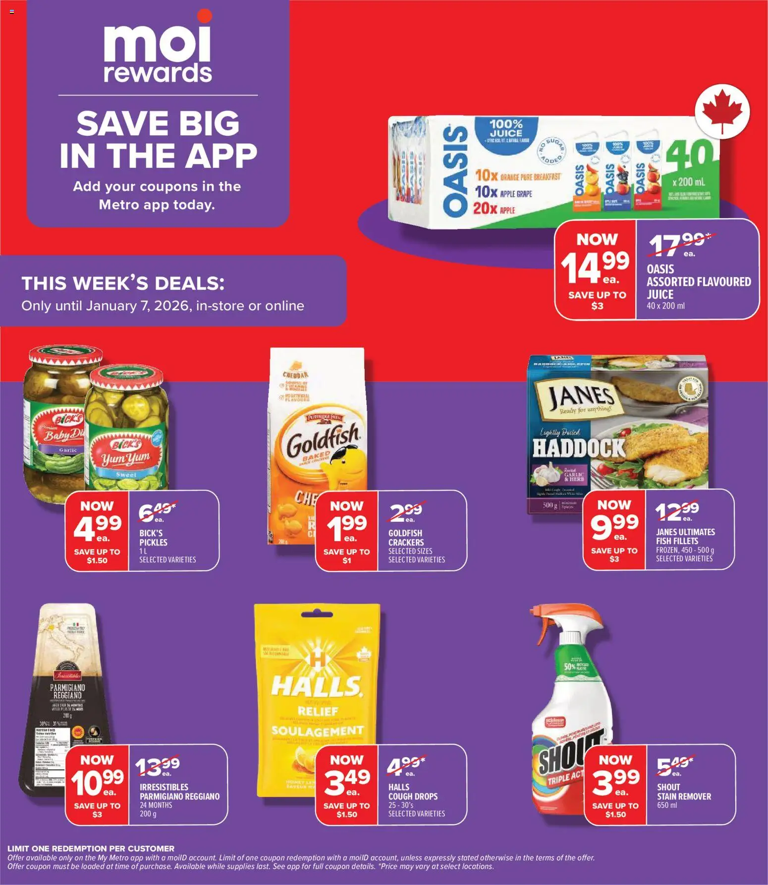 Metro flyer valid from 01.01.2026 | Page: 4 | Products: Fish, Stain remover, Juice